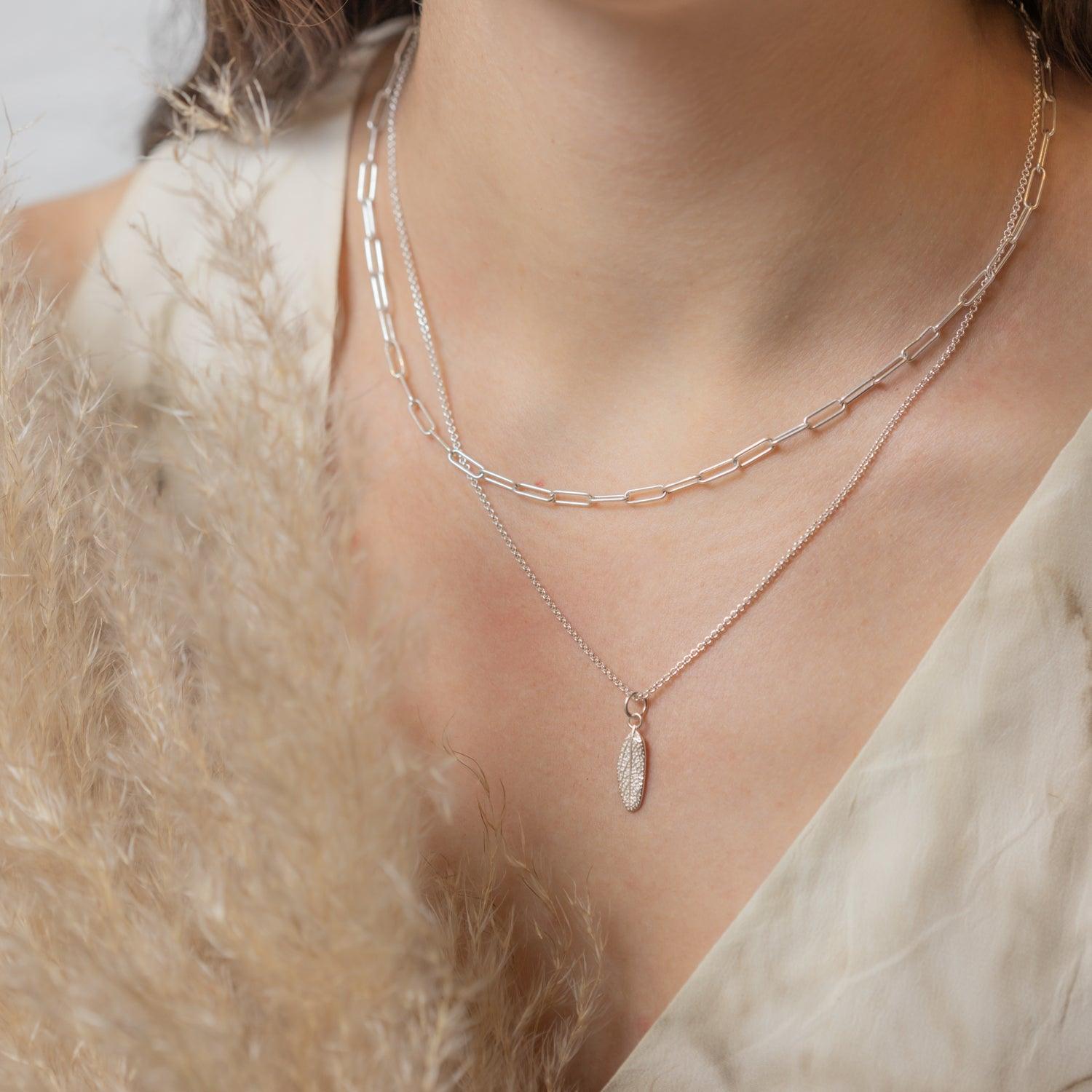 Sage Leaf Pendant Necklace - Small Silver or Gold Minimalist Jewelry for Women - Perfect for Everyday Wear, Gifts & Boho Style Outfits