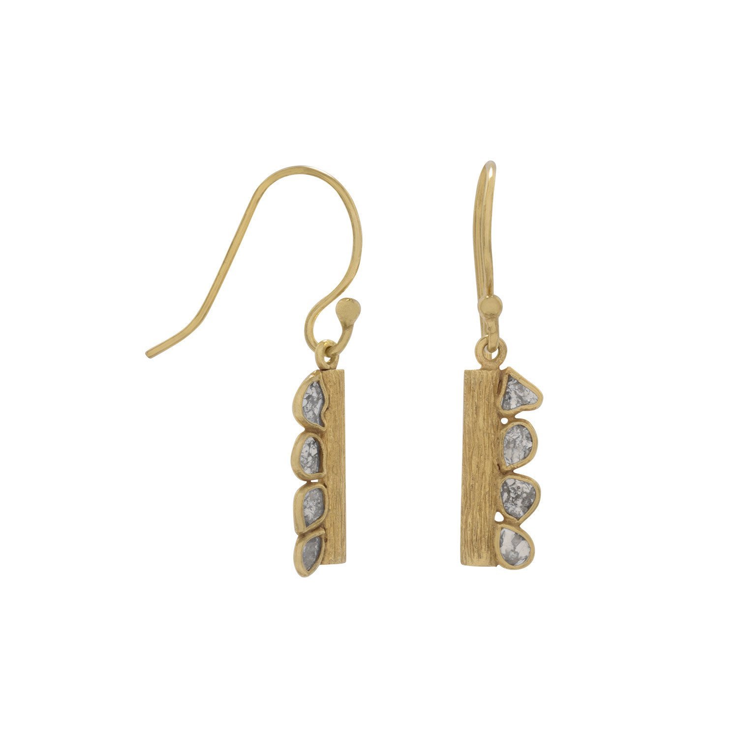 14K Gold Plated .925 Sterling Silver Polki Diamond Drop Earrings for Women - Elegant Dangle Earrings for Parties, Weddings & Special Occasions