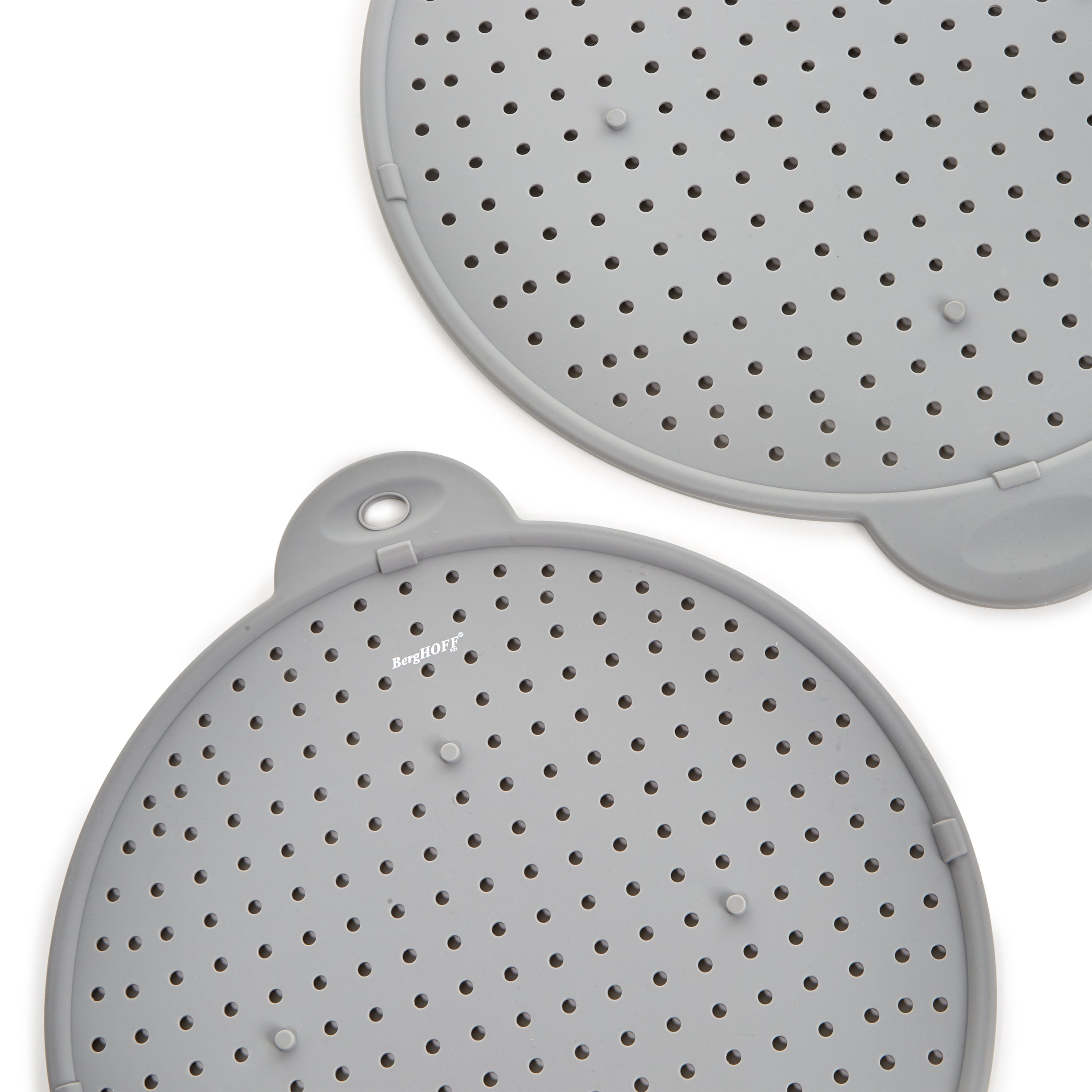 BergHOFF 2-Piece Silicone Splatter Screen Set - Fits 6 to 12.5 Inch Pots & Pans - Oil Splatter Guard for Cooking, Frying & Sauteing - Dishwasher Safe Kitchen Accessories