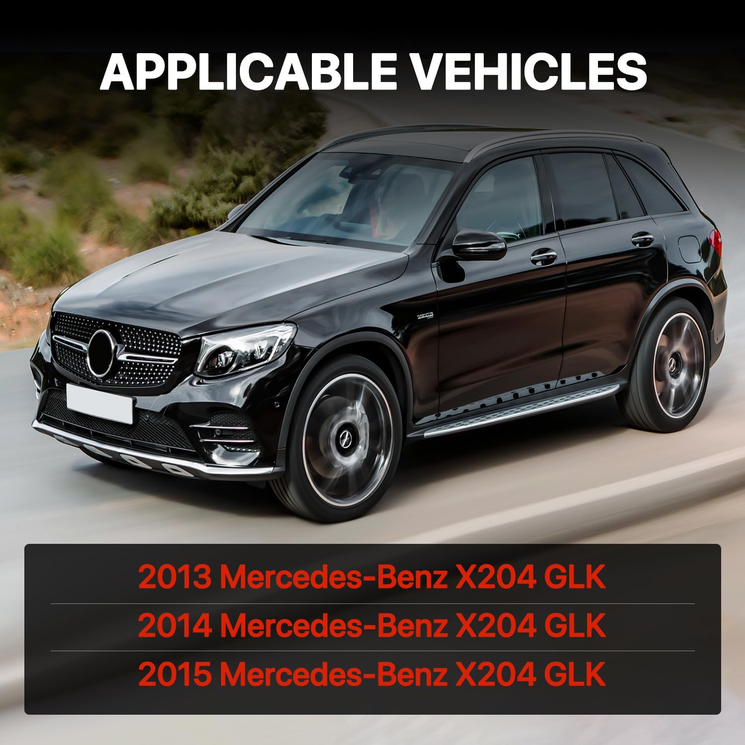 KARPAL Diamond Front Grill Chrome Compatible with 2013-2015 Mercedes-Benz X204 GLK-CLASS Silver | Premium Car Grille Upgrade for Enhanced Style & Performance | Perfect for Car Enthusiasts & Custom Builds