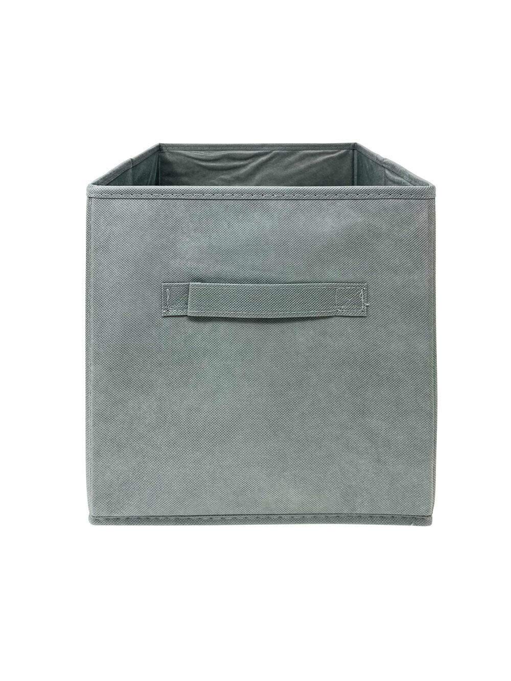 6-Pack Light Gray Fabric Storage Bins with Handles - 10.5x10.5x11 Inch Organizer Cube Baskets for Closet, Nursery, Office & Home Organization - Foldable Storage Containers for Shelves, Cabinets & Underbed Storage