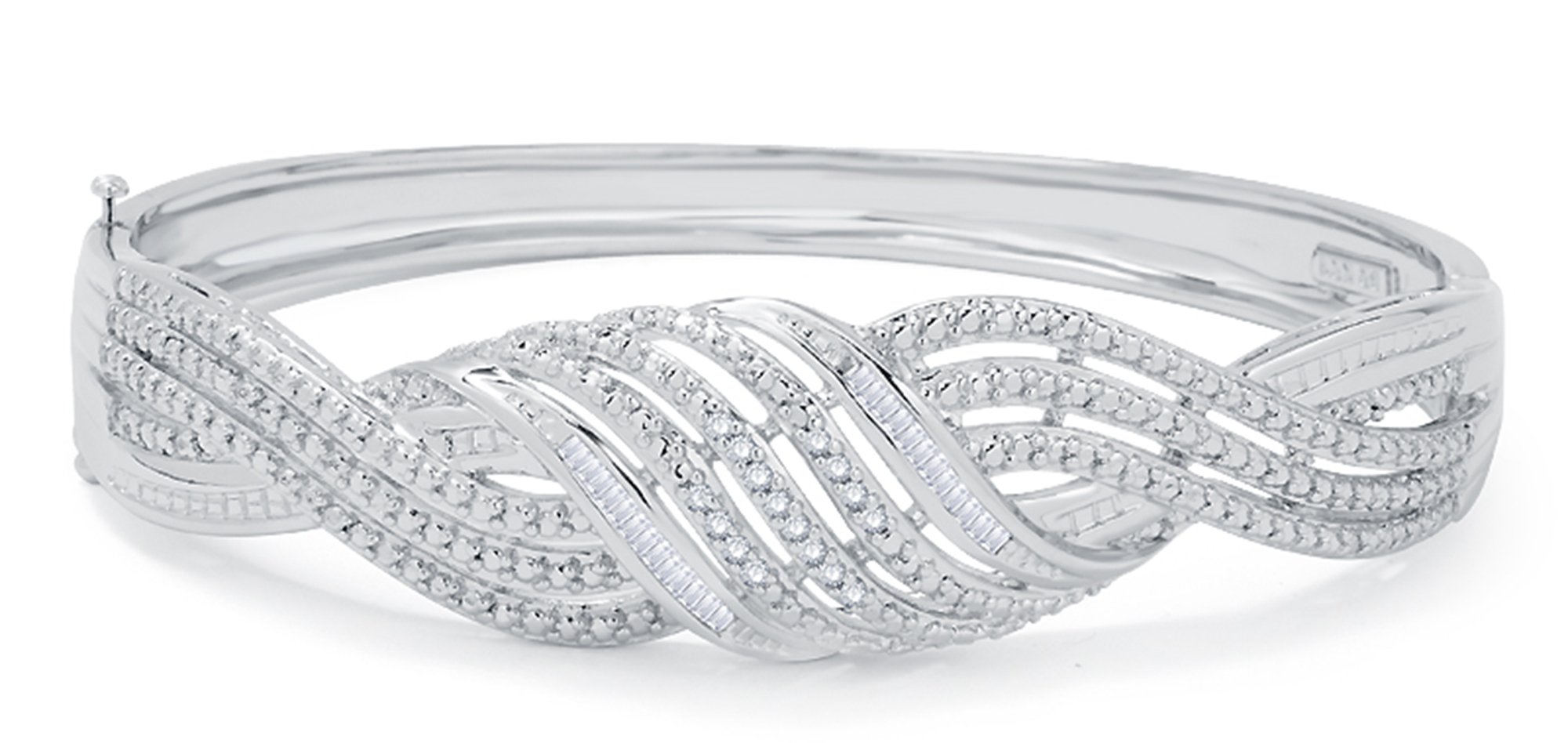 2.00 Carat Diamond Swirl 4-Piece Sterling Silver Jewelry Set for Women (Ring Size 7) - Perfect for Weddings, Anniversaries & Special Occasions