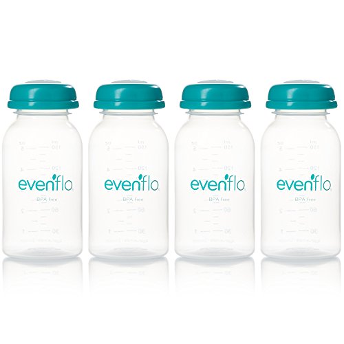 Evenflo 5oz Breast Milk Storage Bottles (4-Pack) - BPA-Free Baby Feeding Bottles for Breastfeeding Moms, Perfect for Pumping, Storing & Feeding On-The-Go