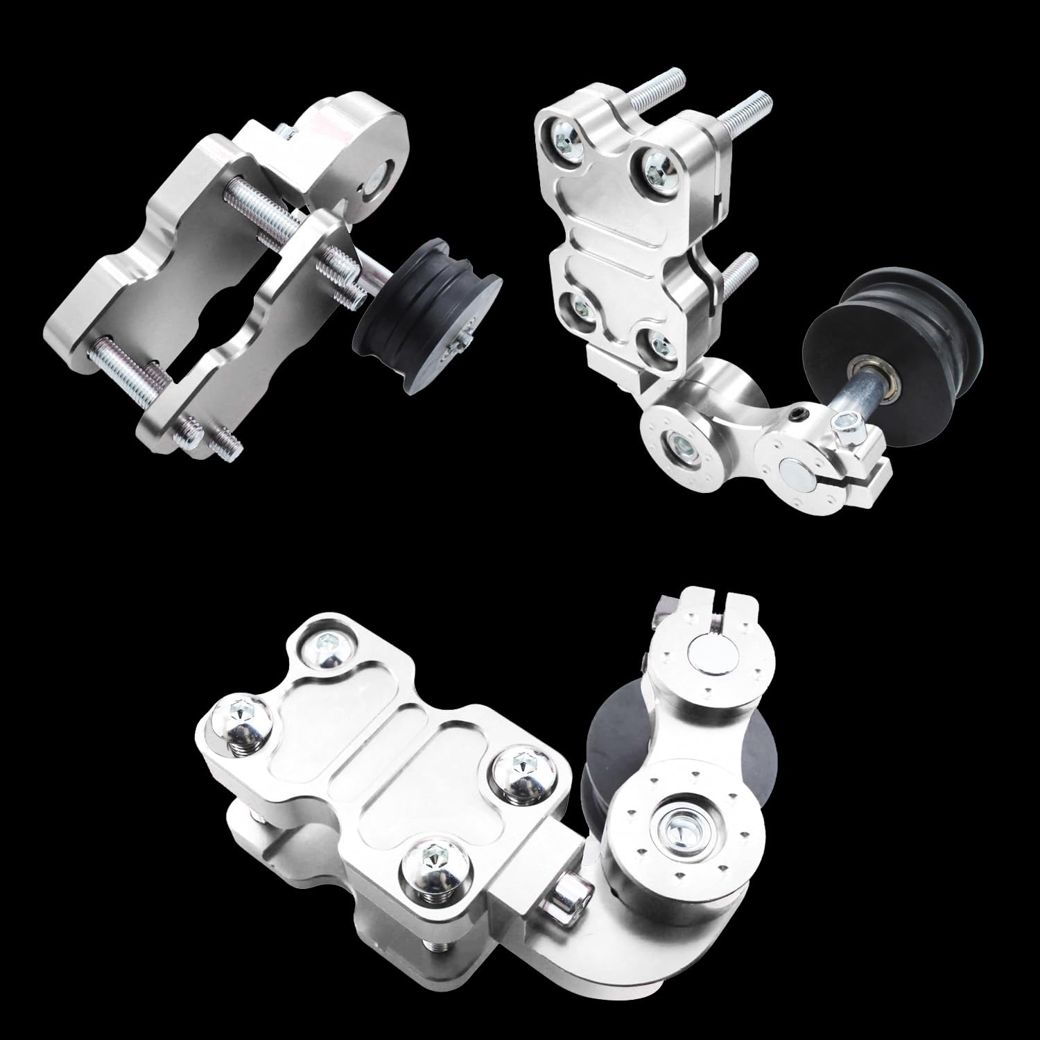 Universal CNC Motorcycle Chain Tensioner - Durable Aluminum Alloy Adjuster for ATV/Dirt Bike Maintenance