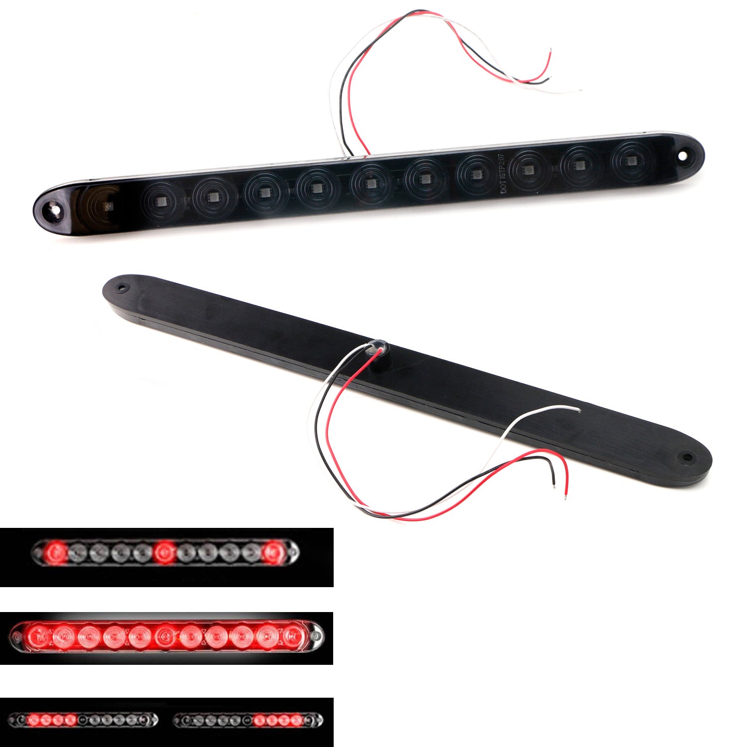 15 Inch Red LED Truck Trailer Tailgate Light Bar - Brake Turn Signal ID Light for Semi Trailers | Durable Waterproof Design for Long-Haul Trucking & Heavy-Duty Use