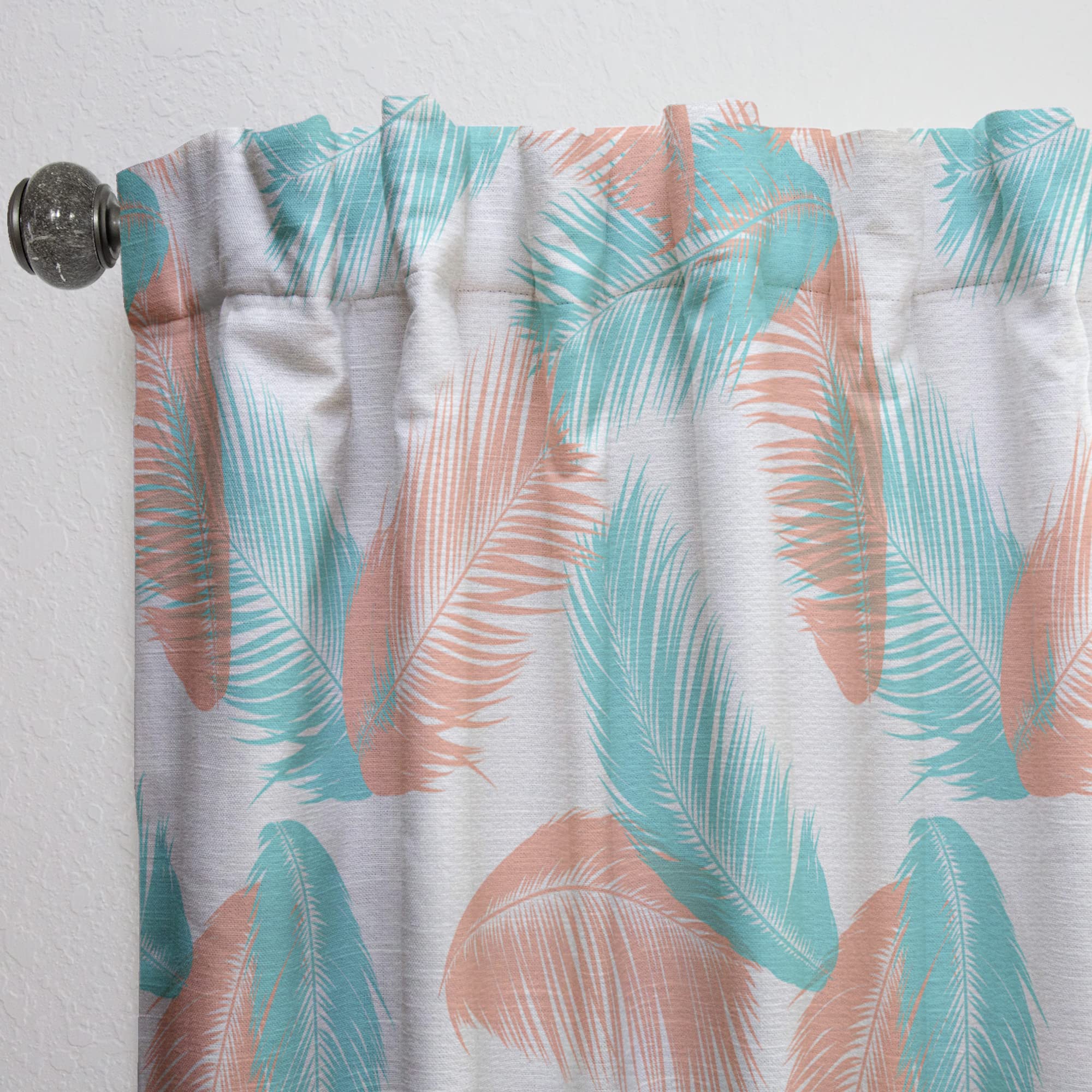 DesignQ Retro Tropical Foliage II Thermal Insulated Curtains - 52x108 Single Panel for Bedroom & Living Room - Perfect for Home Decor & Sun Protection