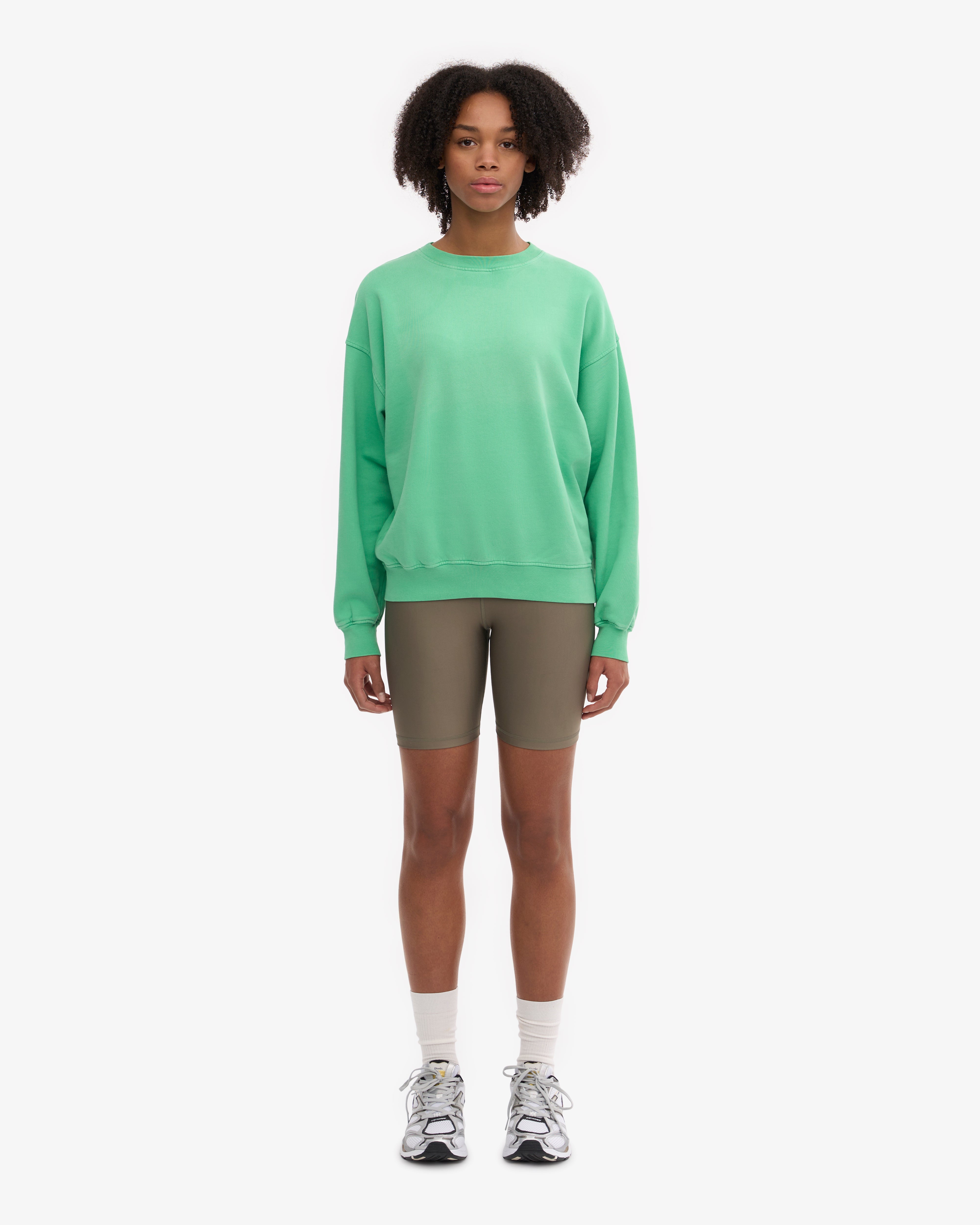 Organic Oversized Crewneck Sweatshirt for Women - Soft & Comfortable Spring Green Pullover - Perfect for Casual Wear, Lounge & Outdoor Activities