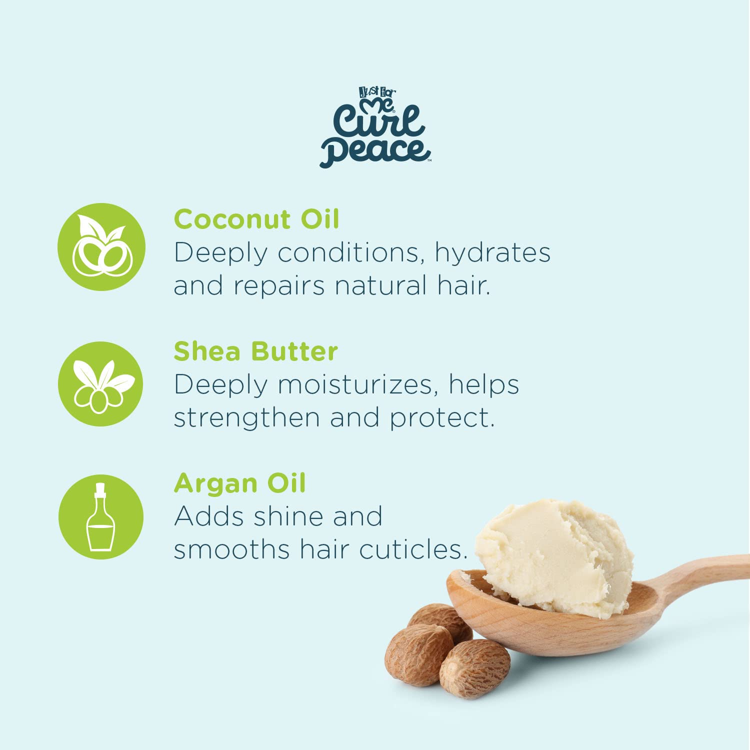 JUST FOR ME CURL PEACE Soft Curls Foaming Mousse for Natural Hair - Hydrating Curl Defining Styling Mousse for Wavy & Coily Hair Types - Perfect for Daily Use & Special Occasions