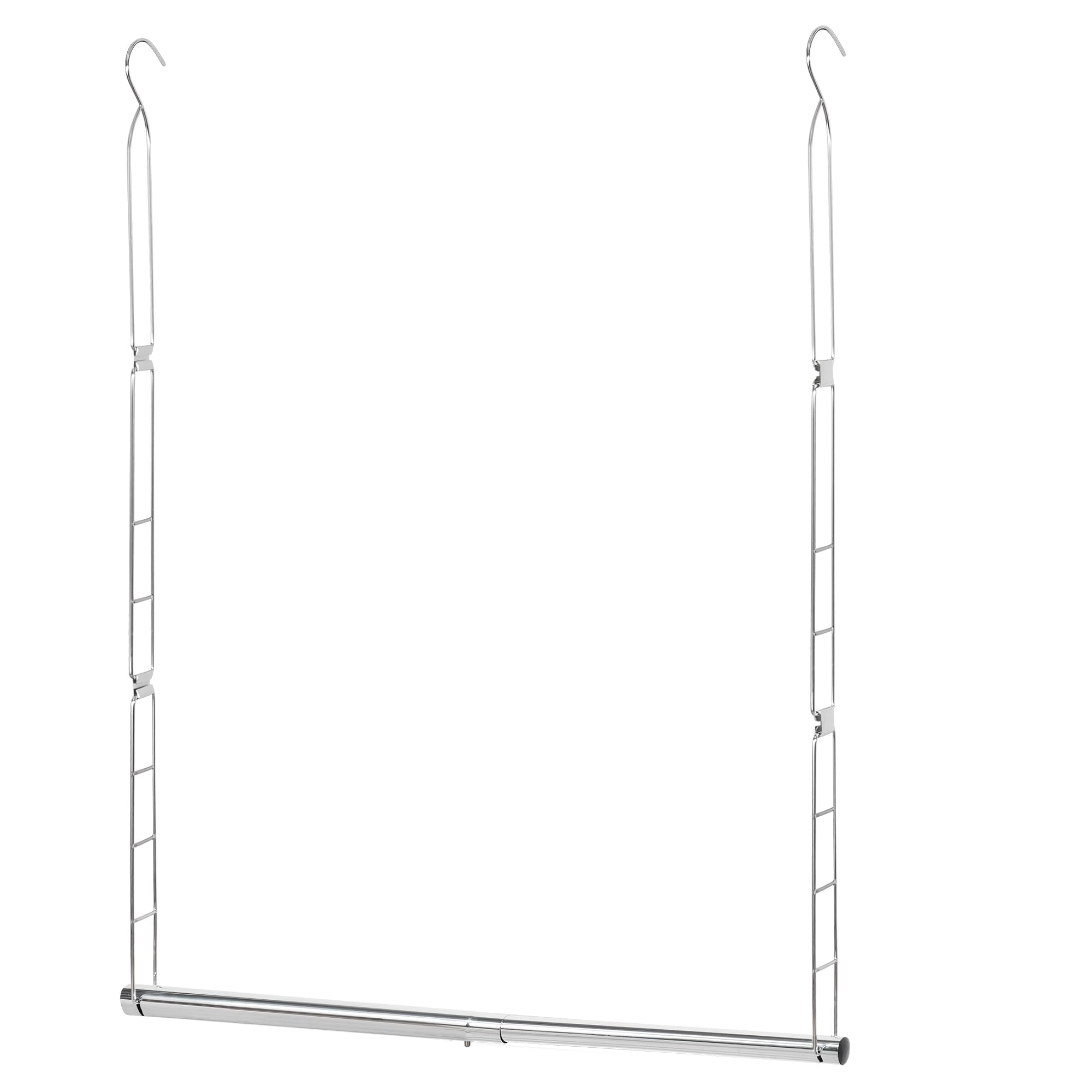 Adjustable Hanging Closet Rod Organizer - Space Saving Closet Extender with Chrome Finish for Bedroom, Closet or Dorm Organization (1 Pack) - Perfect for Maximizing Storage in Small Spaces