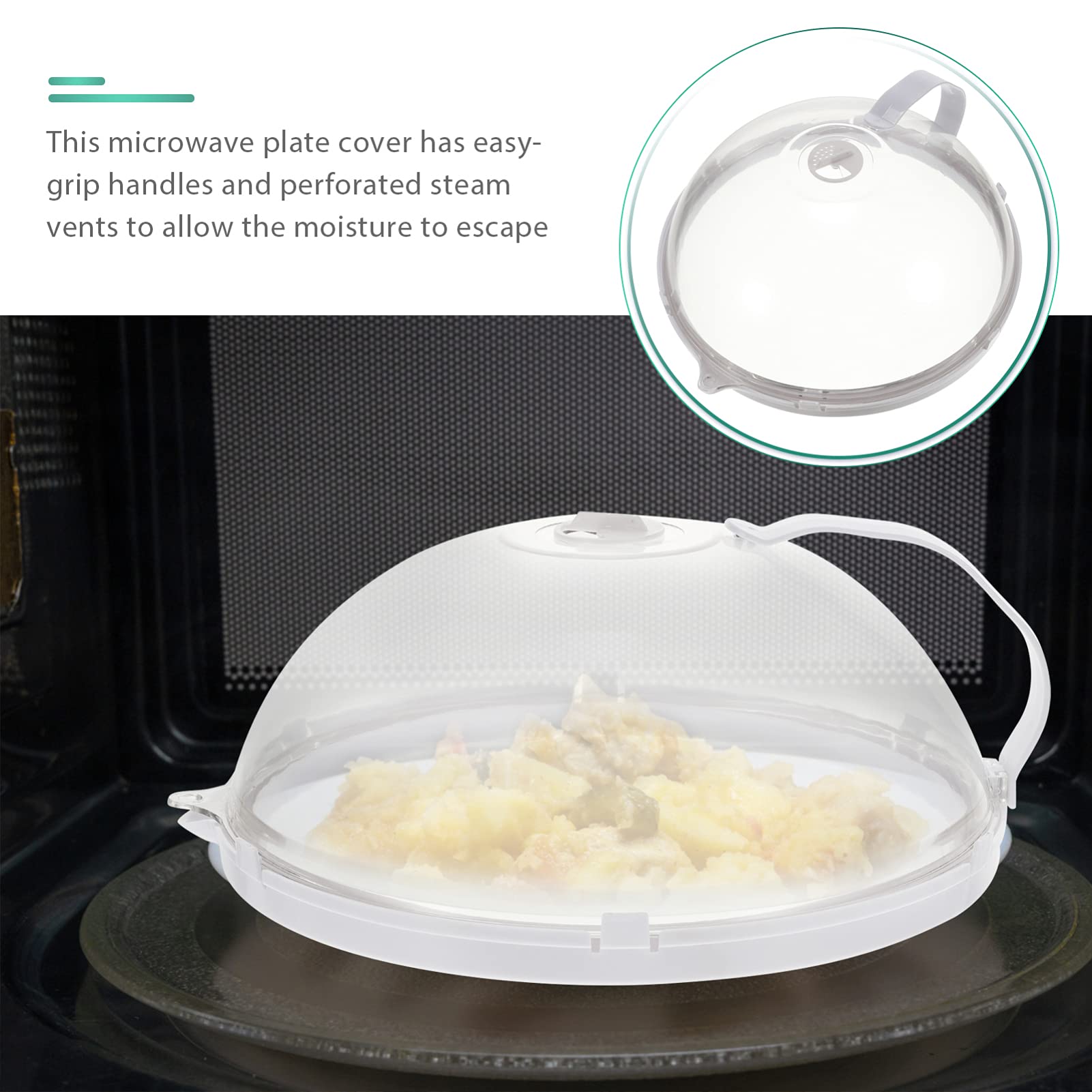 Reusable Microwave Splatter Cover - Oven Safe Food Protection Lid, Anti-Splash Plate Cover for Grilling, Baking & Camping | BPA-Free PP Material, White Serving Plate Accessory (Perfect for Meal Prep, Leftovers & Microwave Cooking)