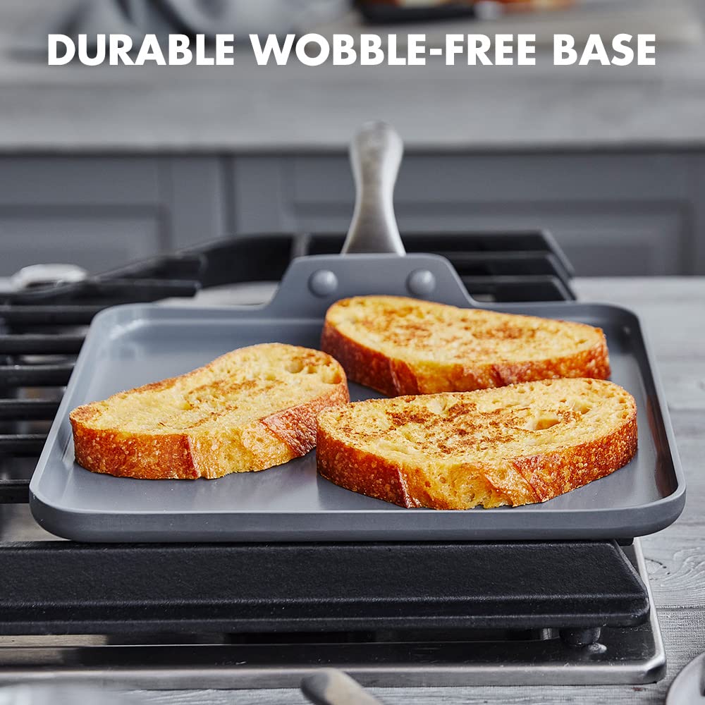 GreenPan Lima Hard Anodized 11-Inch Square Griddle Pan - Ceramic Nonstick Cookware, PFOA & PFAS-Free, Oven & Broiler Safe with Stainless Steel Handle - Perfect for Eggs, Omelets, Pancakes & Grilling - Ideal for Stovetop, Induction & Outdoor Cooking