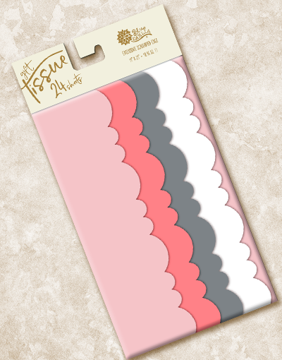 5th Avenue Scalloped Tissue Paper - Premium Decorative Gift Wrapping Paper for Parties, Weddings & DIY Crafts - 20 Sheets per Pack