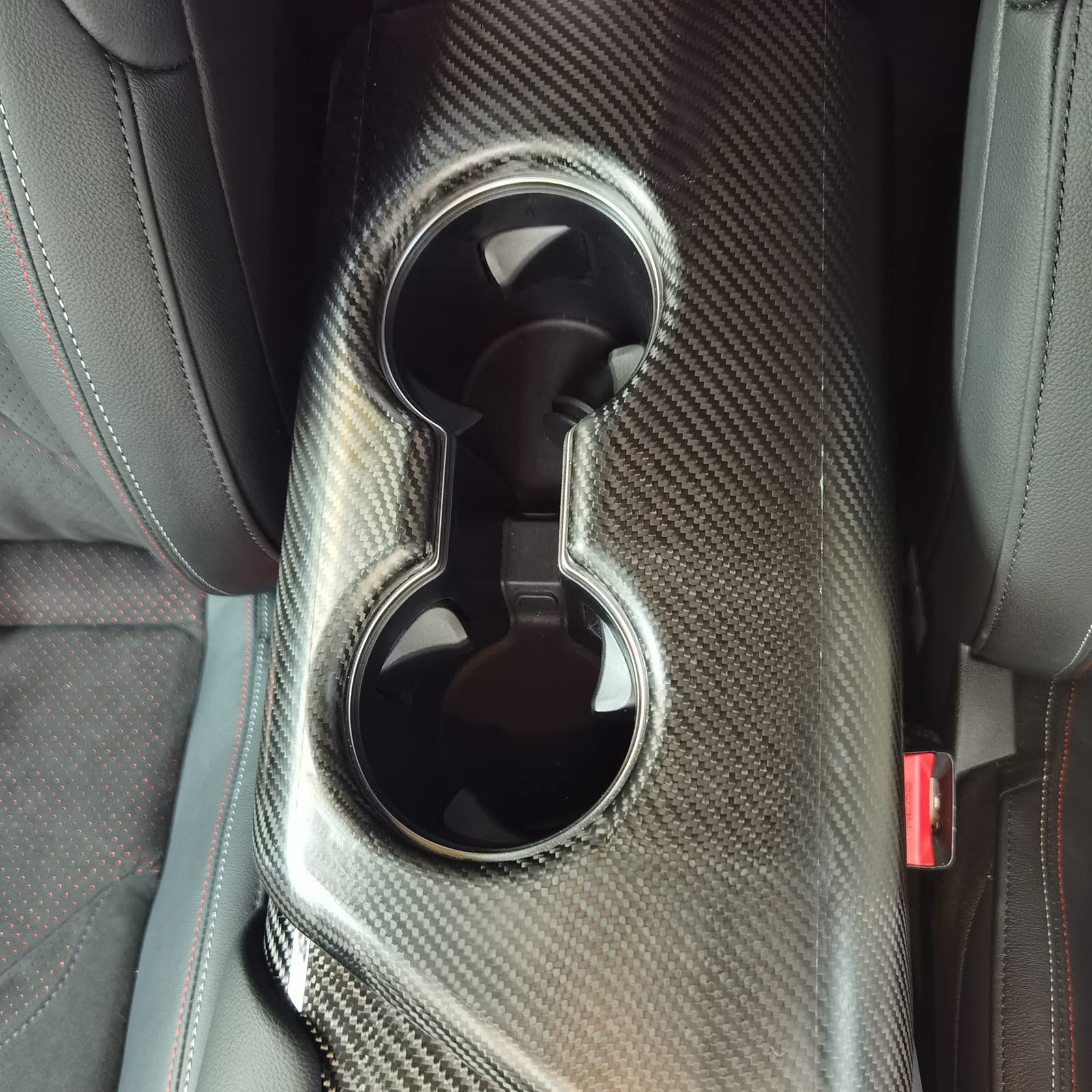 **Real Carbon Fiber Center Console Cover for Toyota Supra GR A90 A91 MK5 (2019-2024) - Armrest Box & Cup Holder Trim - Black Carbon Fiber - Upgrade Interior Styling & Protection**    *(Perfect for enhancing luxury feel, protecting from scratches, and adding sporty style to your Toyota Supra GR interior.)*