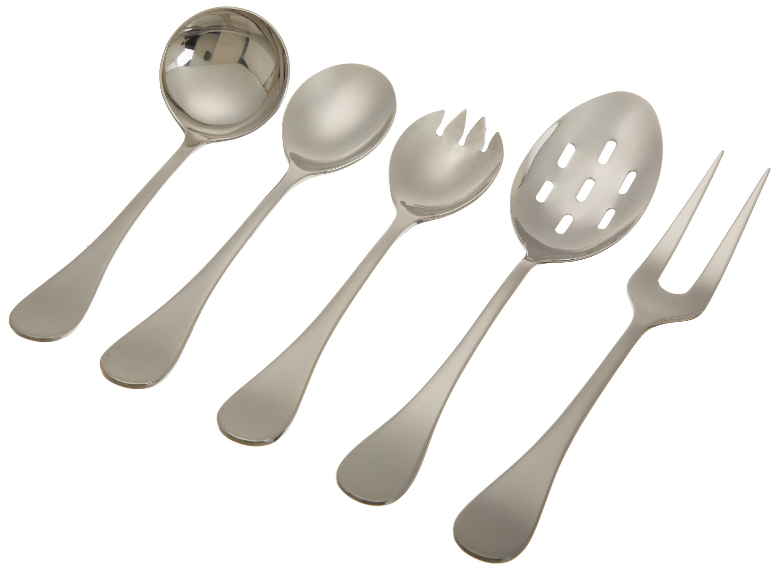 Premium Rocco 5-Piece Stainless Steel Serving Set with Mirror Finish - Elegant Tableware for Dinner Parties, Weddings & Formal Dining