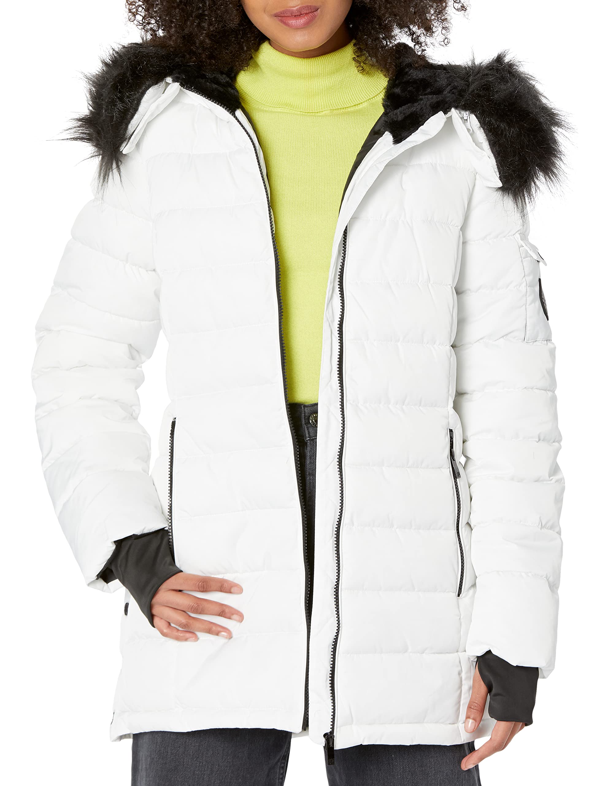 Steve Madden Women's Long Puffer Coat - Winter Warm Down Jacket with Hood, Waterproof & Windproof for Cold Weather - Perfect for Snow, Skiing & Outdoor Activities