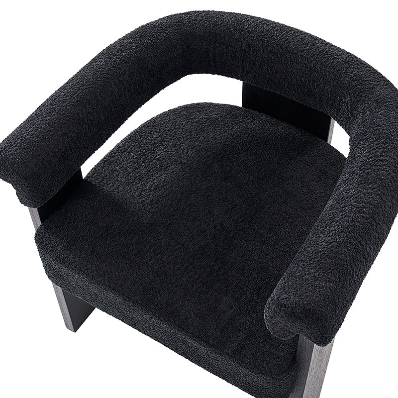 Fedor Boucle Dining Chair - Modern Upholstered Accent Chair for Kitchen, Dining Room, or Office - Soft Velvet Fabric & Sturdy Metal Legs - Elegant Home Decor & Comfortable Seating Solution
