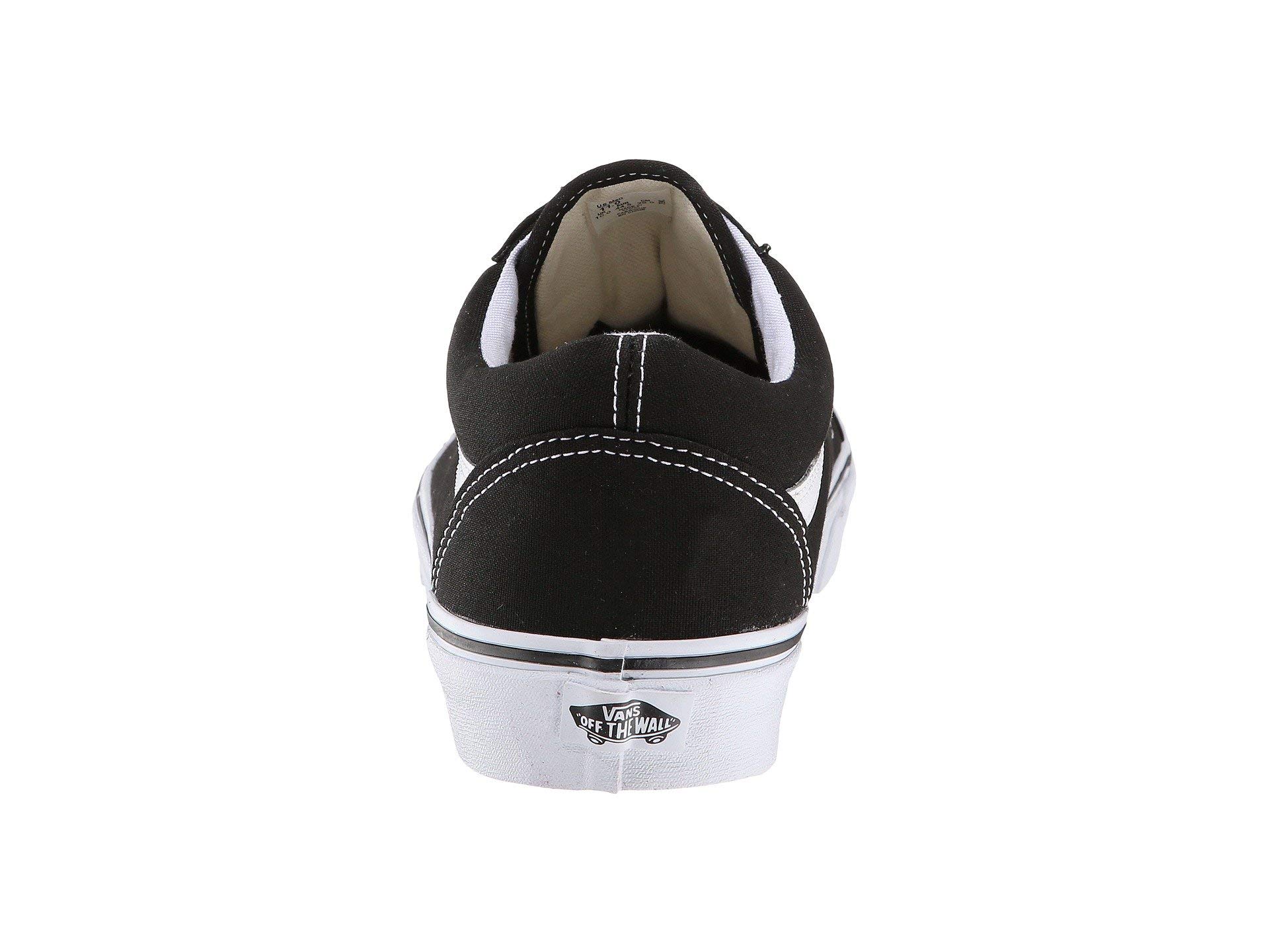 Vans Men's Old Skool Classic Canvas Sneakers - Black/White Size 10 | Skate Shoes for Men | Casual Streetwear & Everyday Comfort