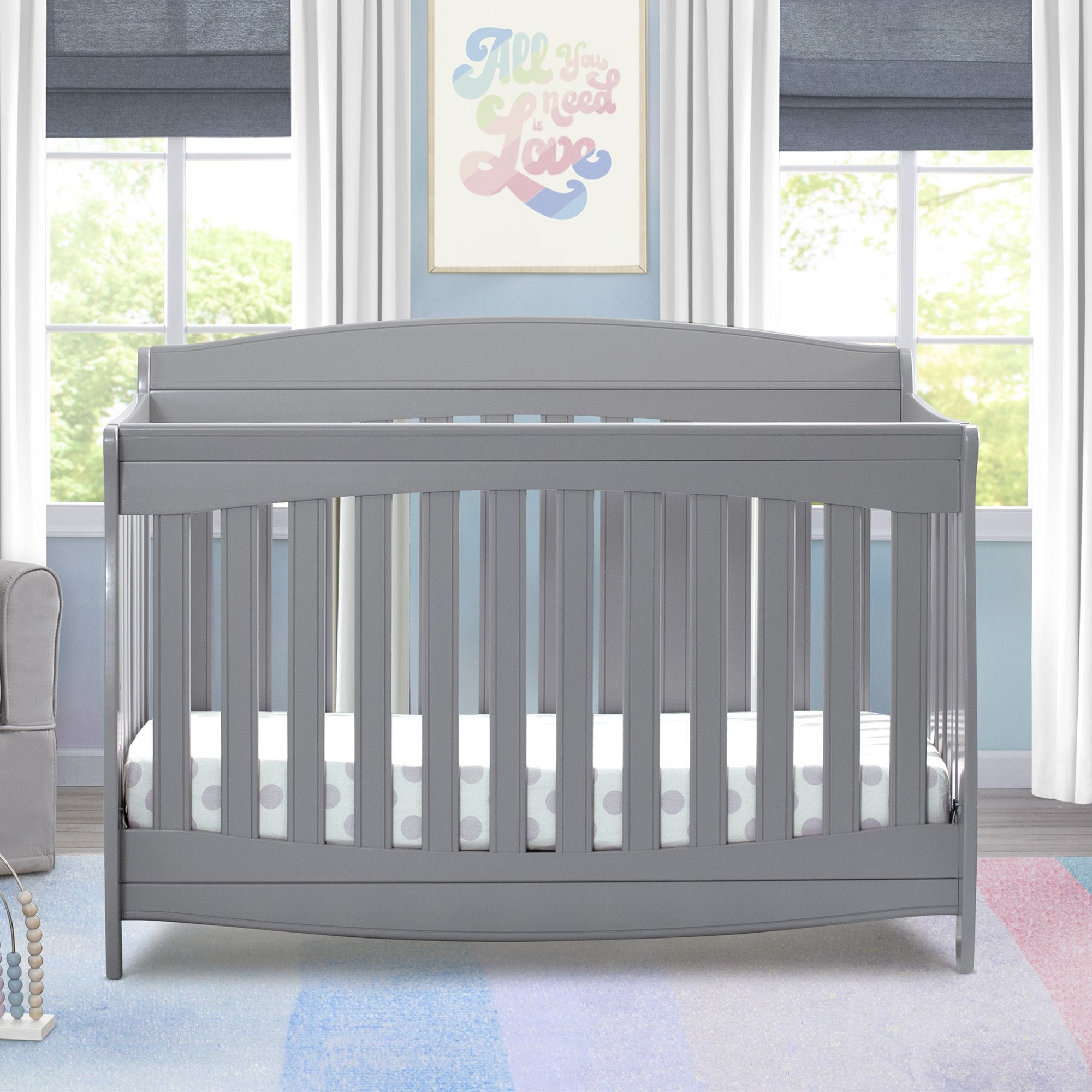 Colton 6-in-1 Convertible Baby Crib - Toddler Bed, Daybed & Full-Size Bed - Safe Nursery Furniture for Newborn to Teen - Perfect for Modern Nurseries & Kids' Bedrooms