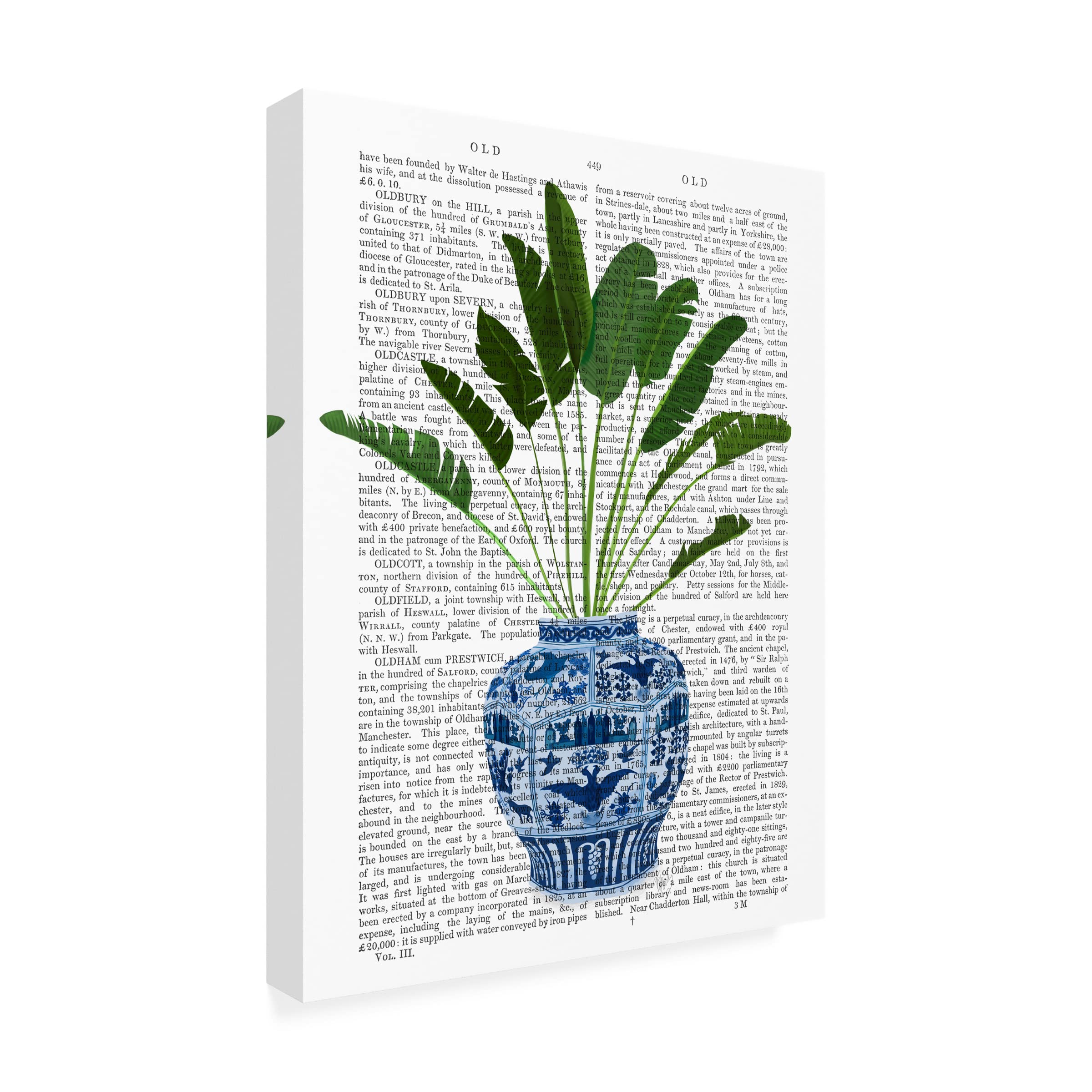Trademark Fine Art 'Chinoiserie Vase 5 With Plant Book Print' Canvas Wall Art by Fab Funky - Perfect for Living Room, Bedroom & Office Decor