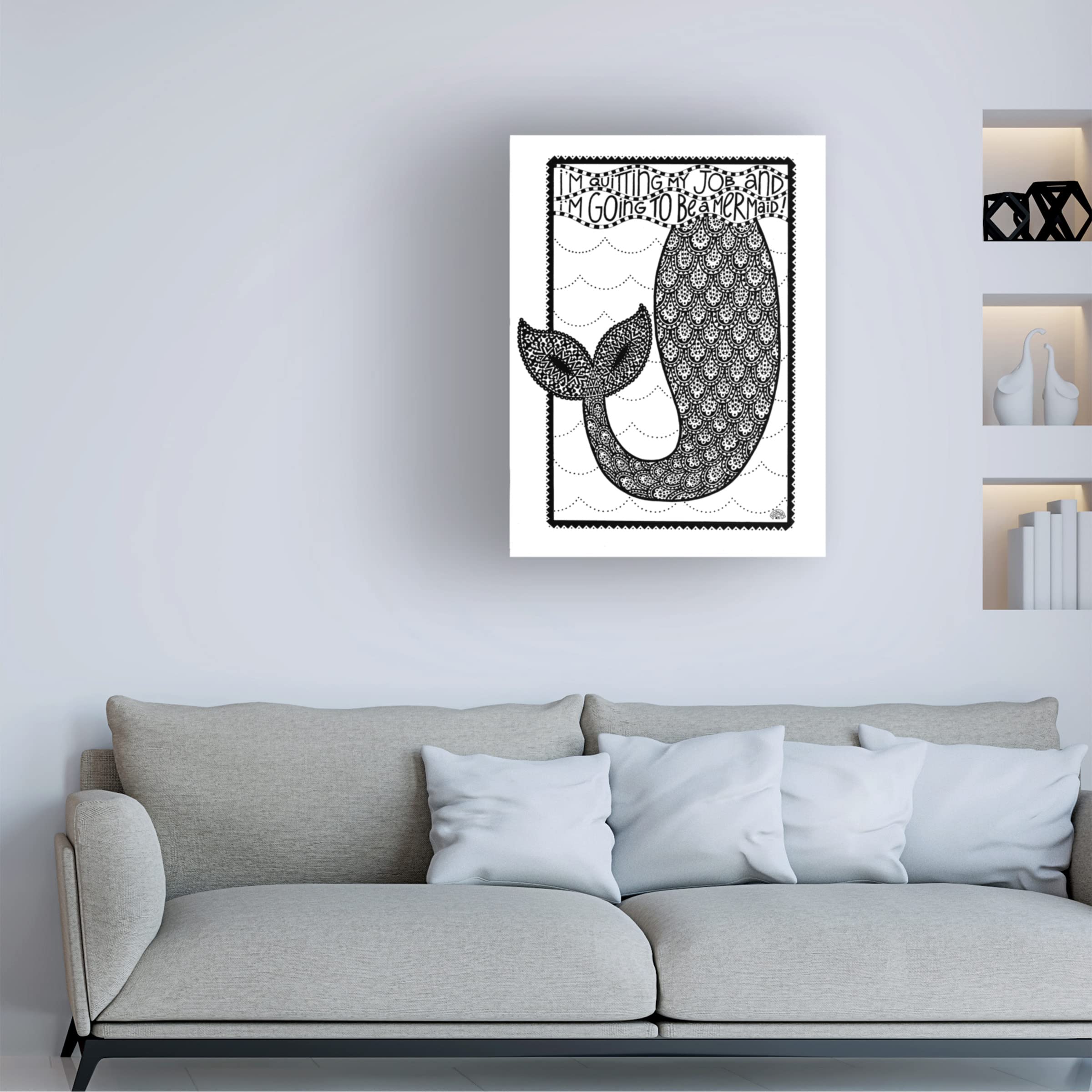 Trademark Fine Art 'Mermaid' Canvas Print by Siobhan - 18x24 Inches Wall Decor for Living Room, Bedroom & Office - Coastal & Fantasy Theme Home Decor