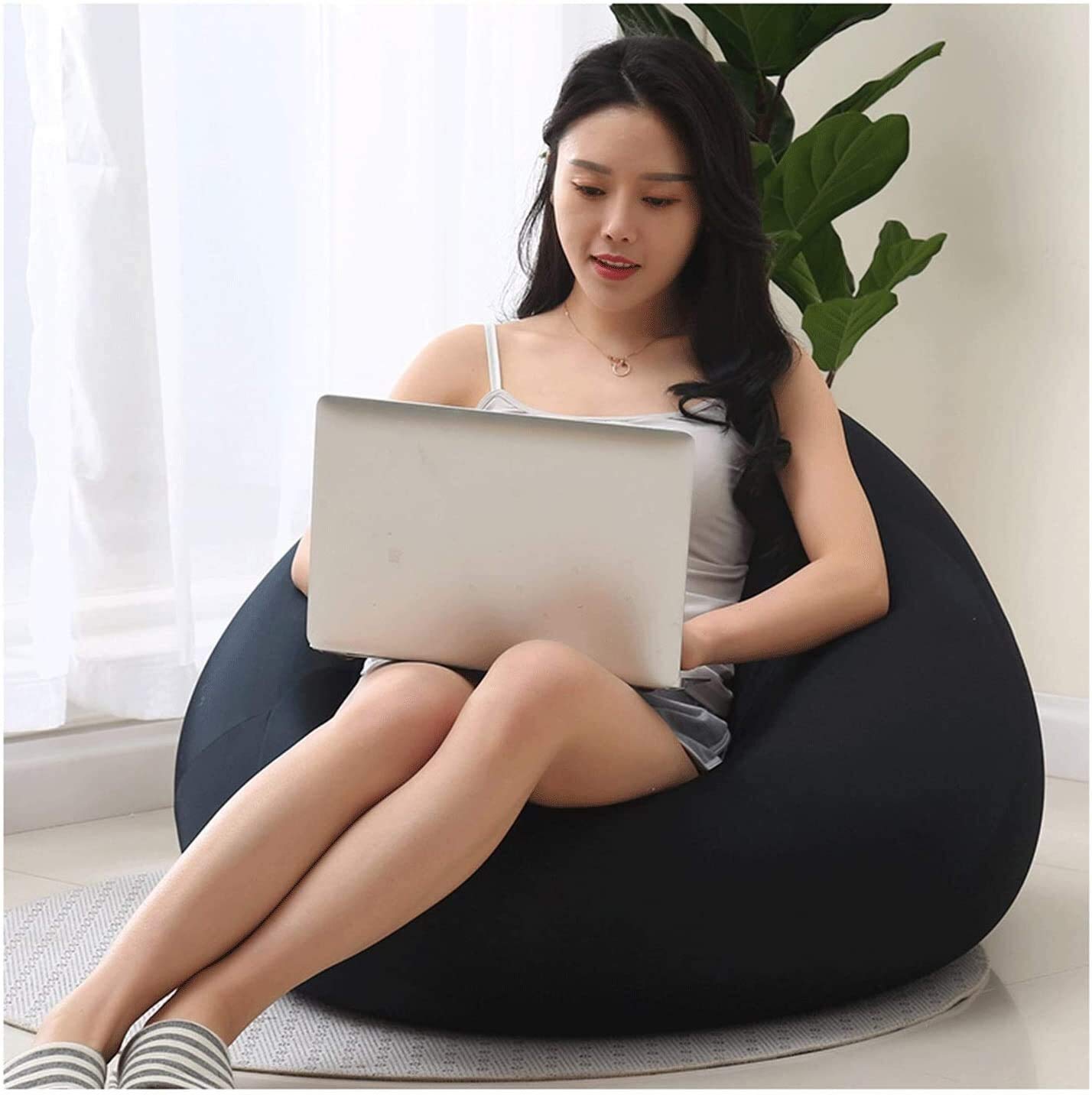 Ergonomic Office Chair & Pear-Shaped Bean Bag Sofa - Solid Color Modern Design for Home, Office or Gaming Room - Perfect as Lazy Lounger, Reading Nook or Relaxation Chair