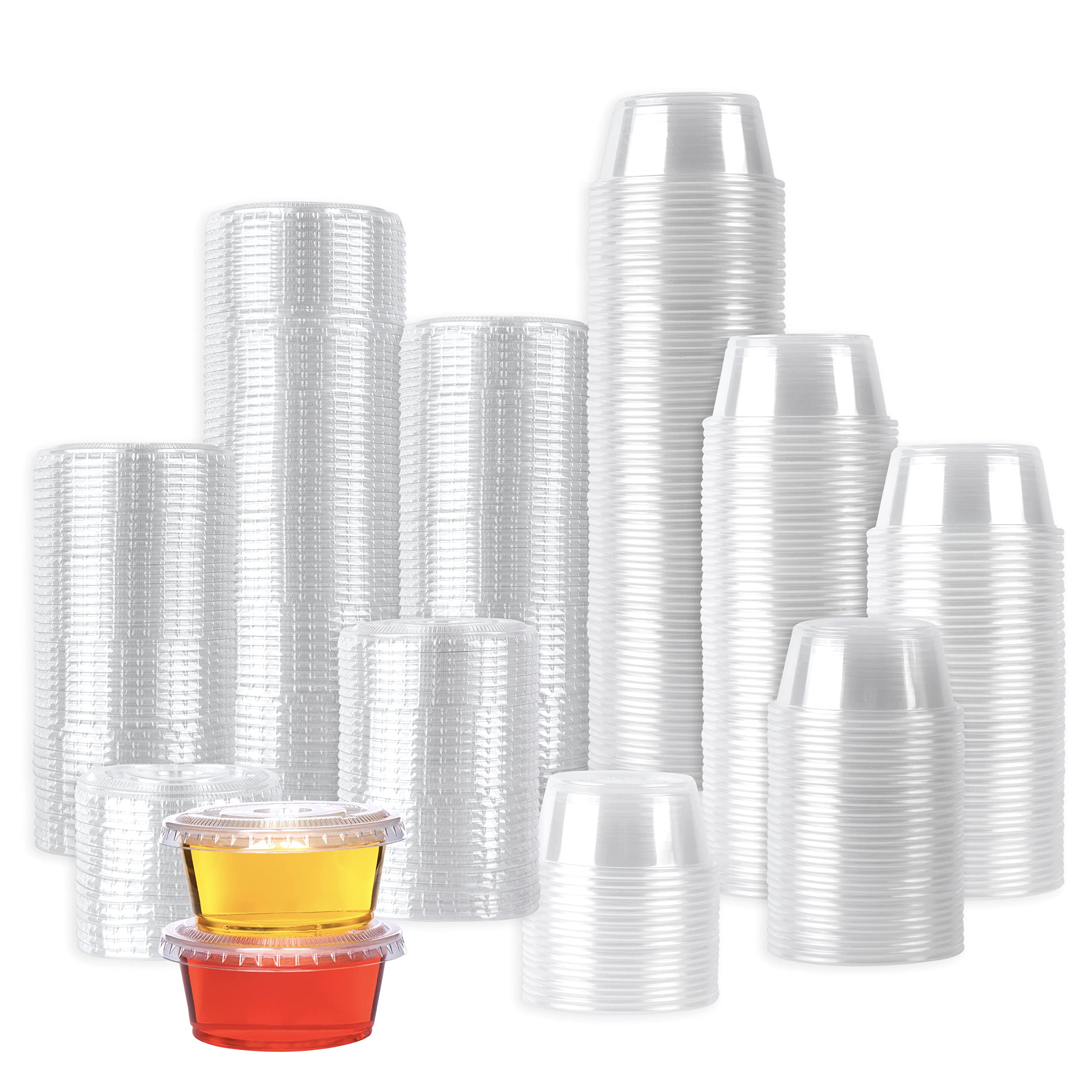 300-Pack Galashield 3.25 oz Jello Shot Cups with Lids - Small Plastic Condiment Containers for Sauce, Dressing & Portion Control | Perfect for Parties, Catering & Food Storage