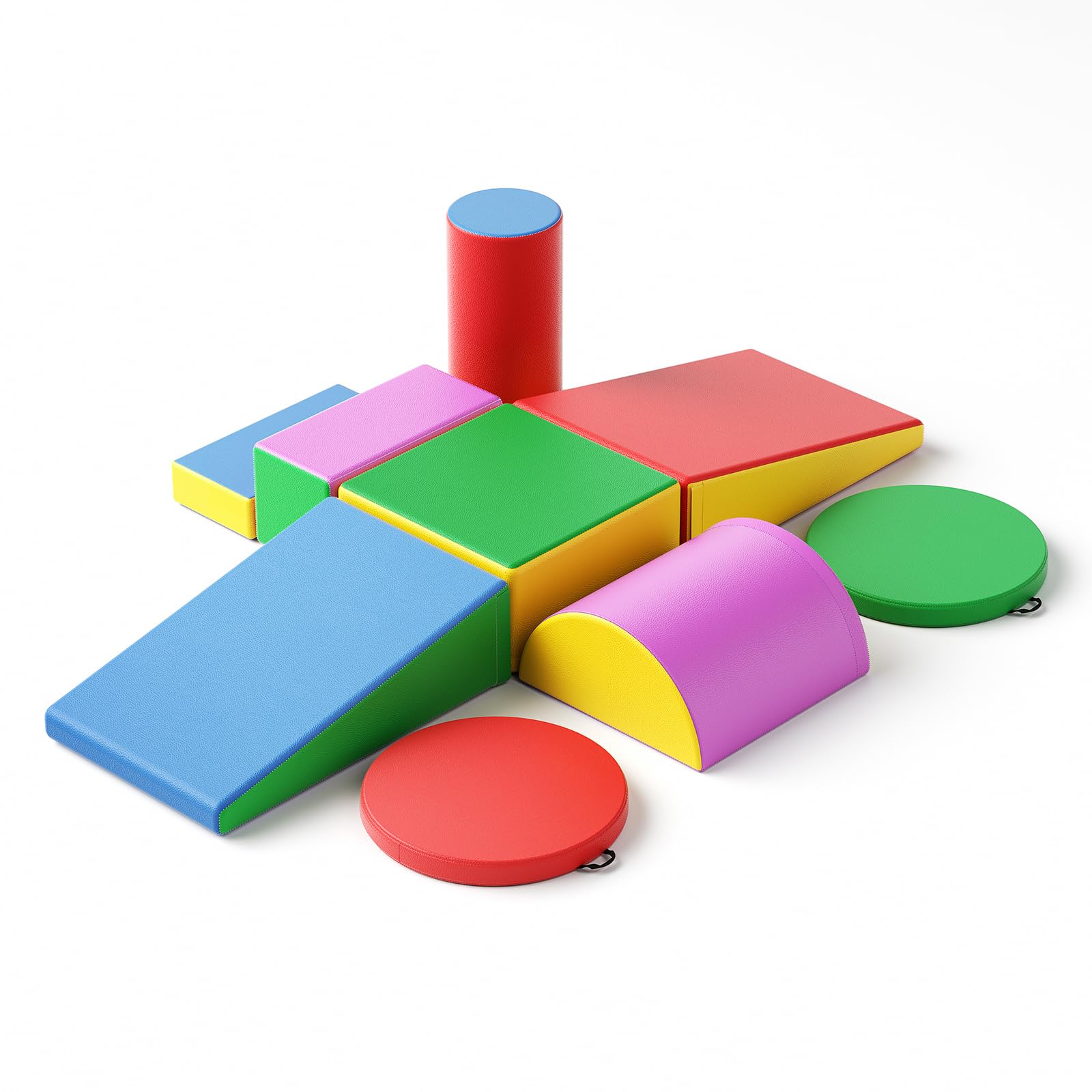 Lischwert Foam Climbing Blocks for Toddlers - 9 Piece Soft Climbing Toy Set with Cushion Pad - Safe Indoor Play Equipment for Kids 1+ Years (Colorful) - Perfect for Crawling, Climbing & Early Childhood Development Activities