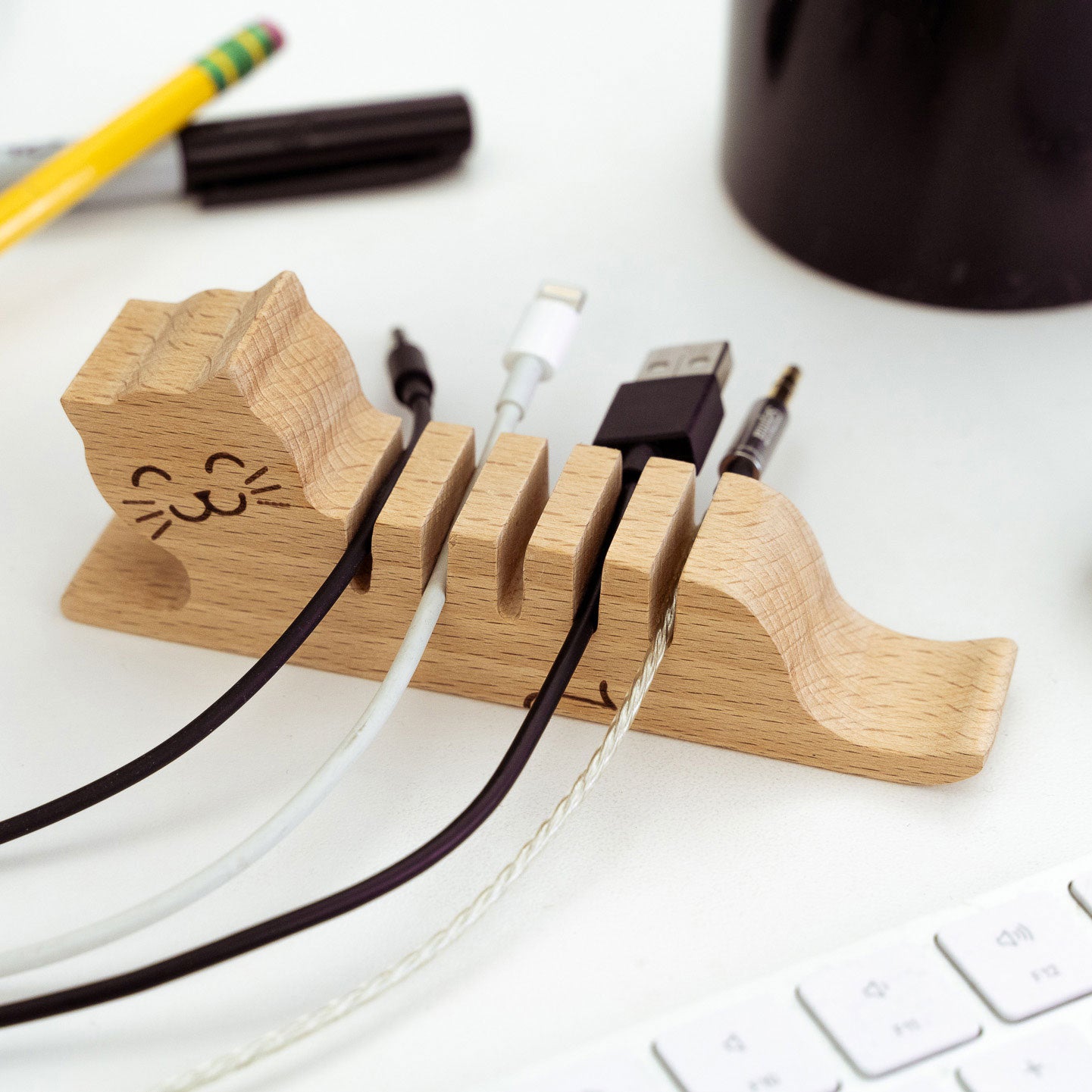 CAT Multi Cord Holder - Cable Management Organizer for Home & Office - Keep Wires Tangle-Free for Desks, TVs, and Electronics