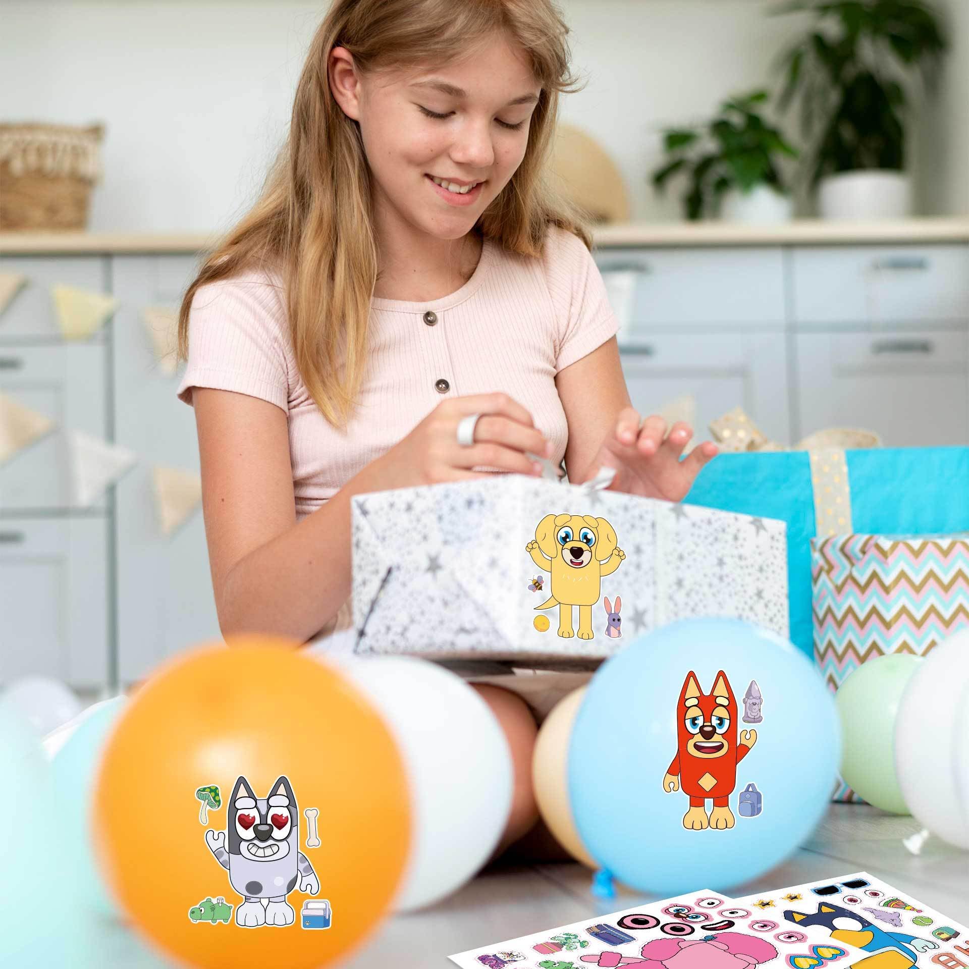 16 Sheets DIY Cartoon Face Stickers for Kids - Cute Anime Puzzle Stickers for Birthday Gifts, Party Favors, School Rewards & Art Crafts - Perfect for Scrapbooking, Notebook Decoration & Kids' Activities