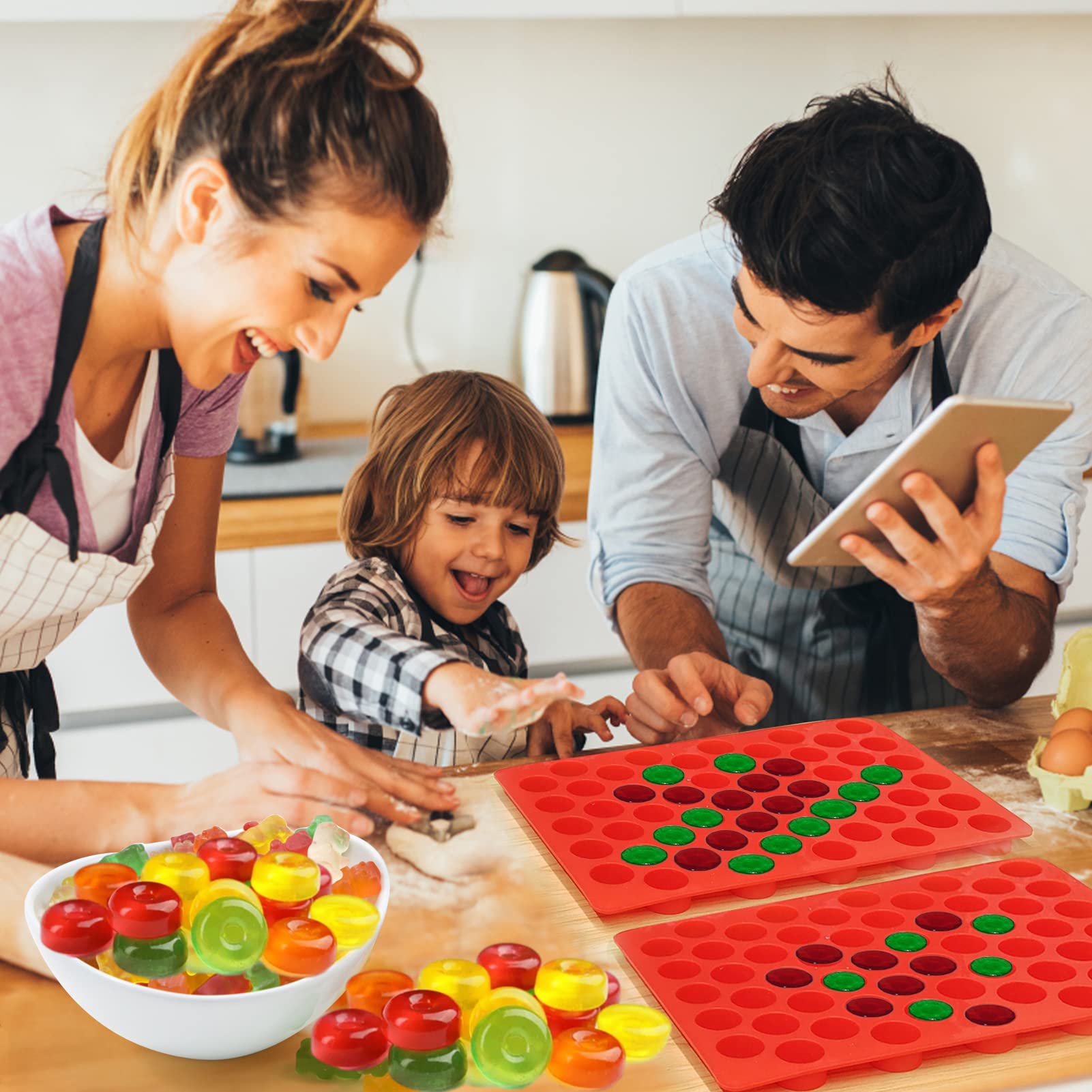 4-Pack Silicone Candy Molds for Gummy, Chocolate & Truffles - Baking & Party Treats