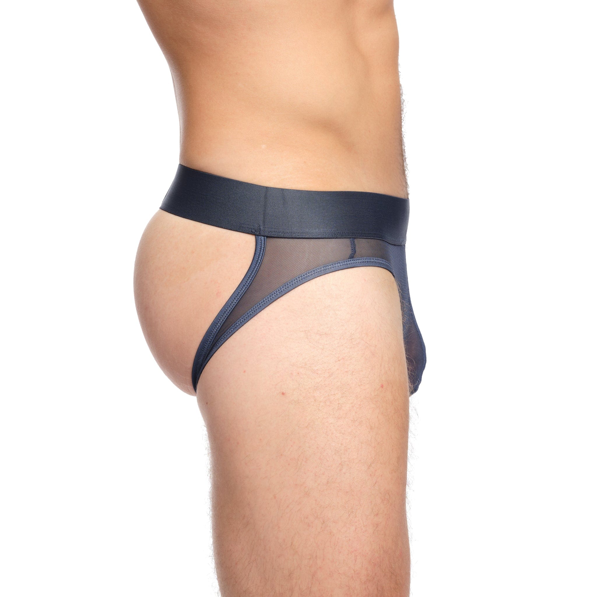 Just The Bones Sheer Y-Back Jockstrap in Blue - Perfect for Gym Workouts, Sports & Sensual Wear