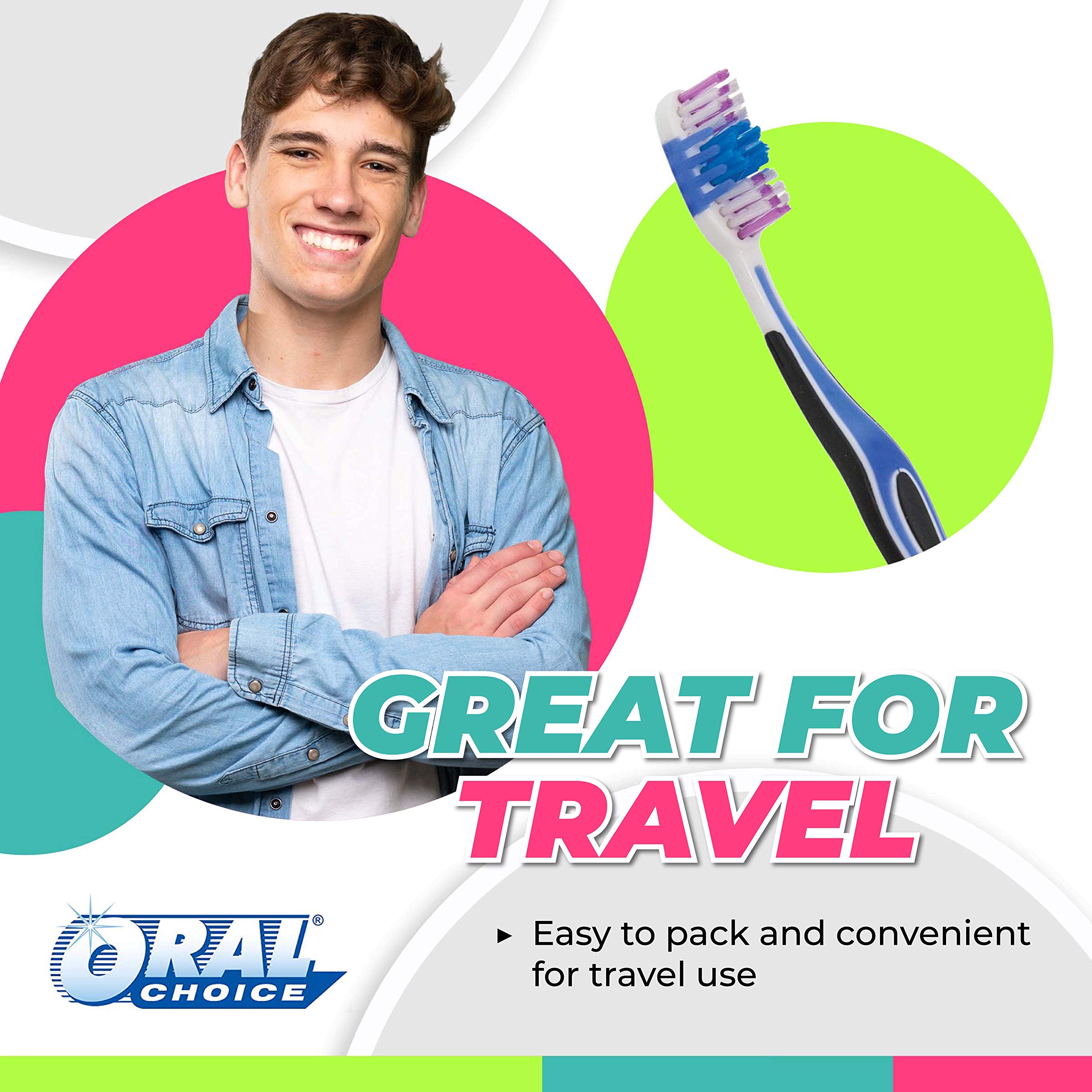 100-Pack Flame Adult Toothbrushes | Soft Bristle Bulk Toothbrushes with Tongue Cleaner | Dupont Nylon Bristles for Gentle Cleaning | Disposable Dental Hygiene Products | Perfect for Travel, Hotels, and Emergency Kits