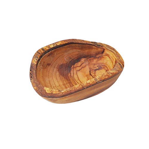 Handcrafted Olive Wood Dipping Bowl for Oils, Condiments & Snacks - Rustic Tapas Dish, Kitchen Serving Bowl - Perfect for Entertaining, Charcuterie Boards & Mediterranean Dining - Made in Tunisia