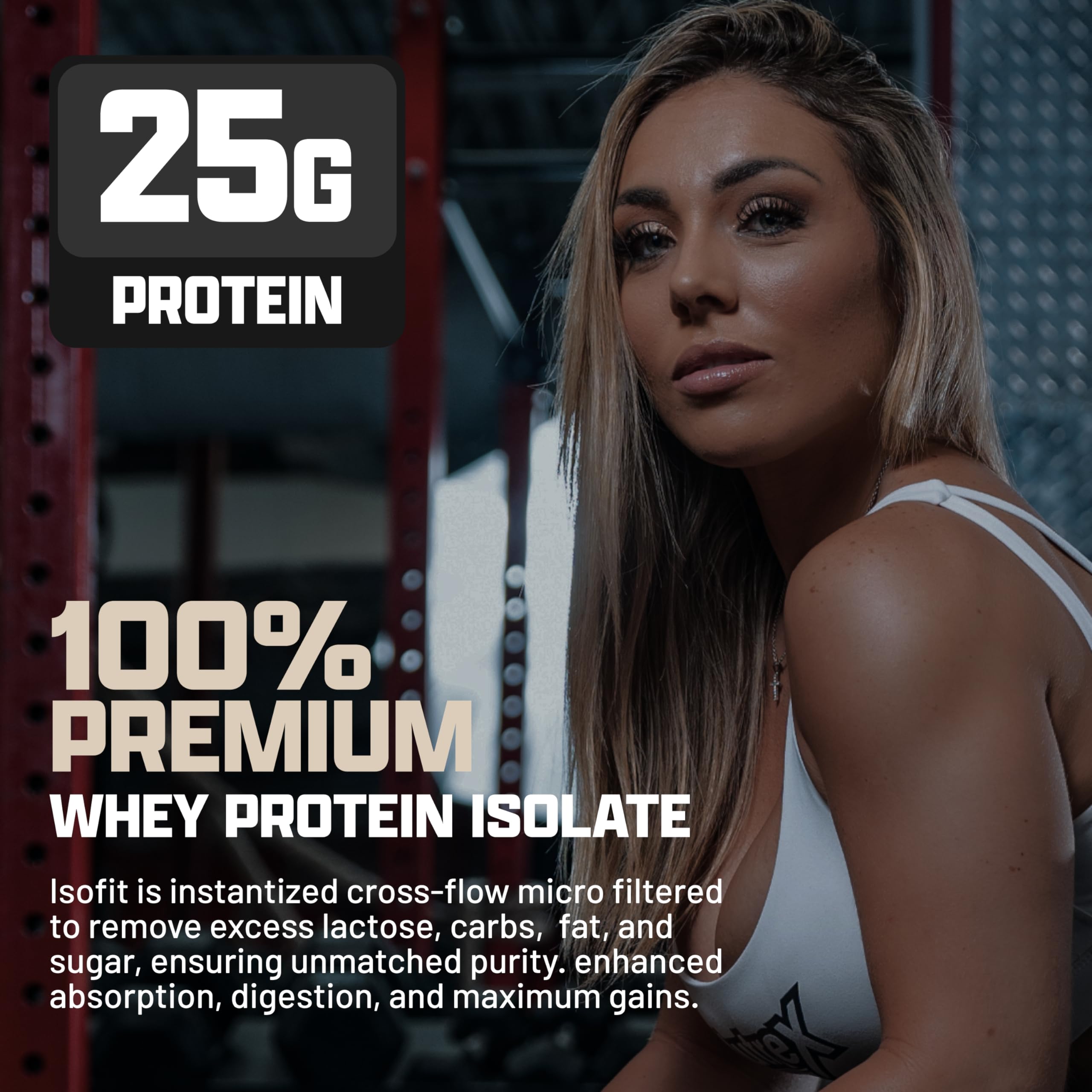 Nutrex Research IsoFit Whey Protein Powder - 100% Whey Protein Isolate (30 Servings, Vanilla Bean Ice Cream) - Low Carb, High Protein for Muscle Recovery & Post-Workout Nutrition - Ideal for Gym, Fitness & Bodybuilding