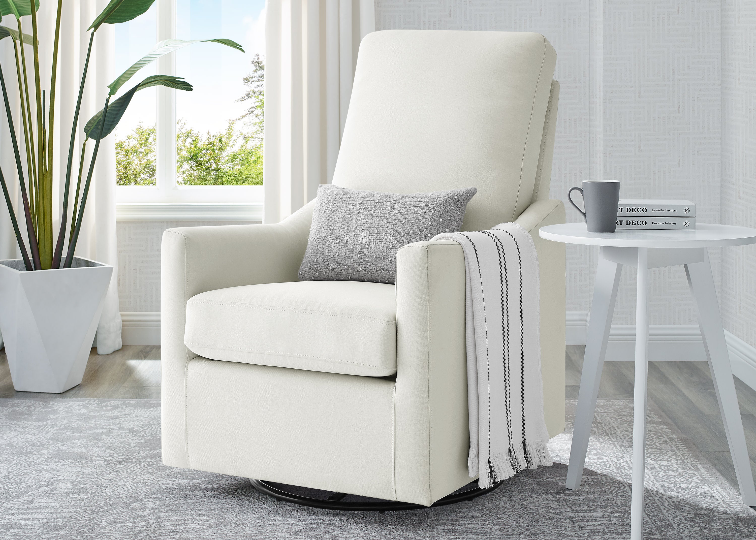 Adley Nursery Glider Swivel Rocker Chair - Comfortable Baby Rocking Chair for Nursery, Breastfeeding & Relaxation - Perfect for Nurseries, Bedrooms & Living Rooms
