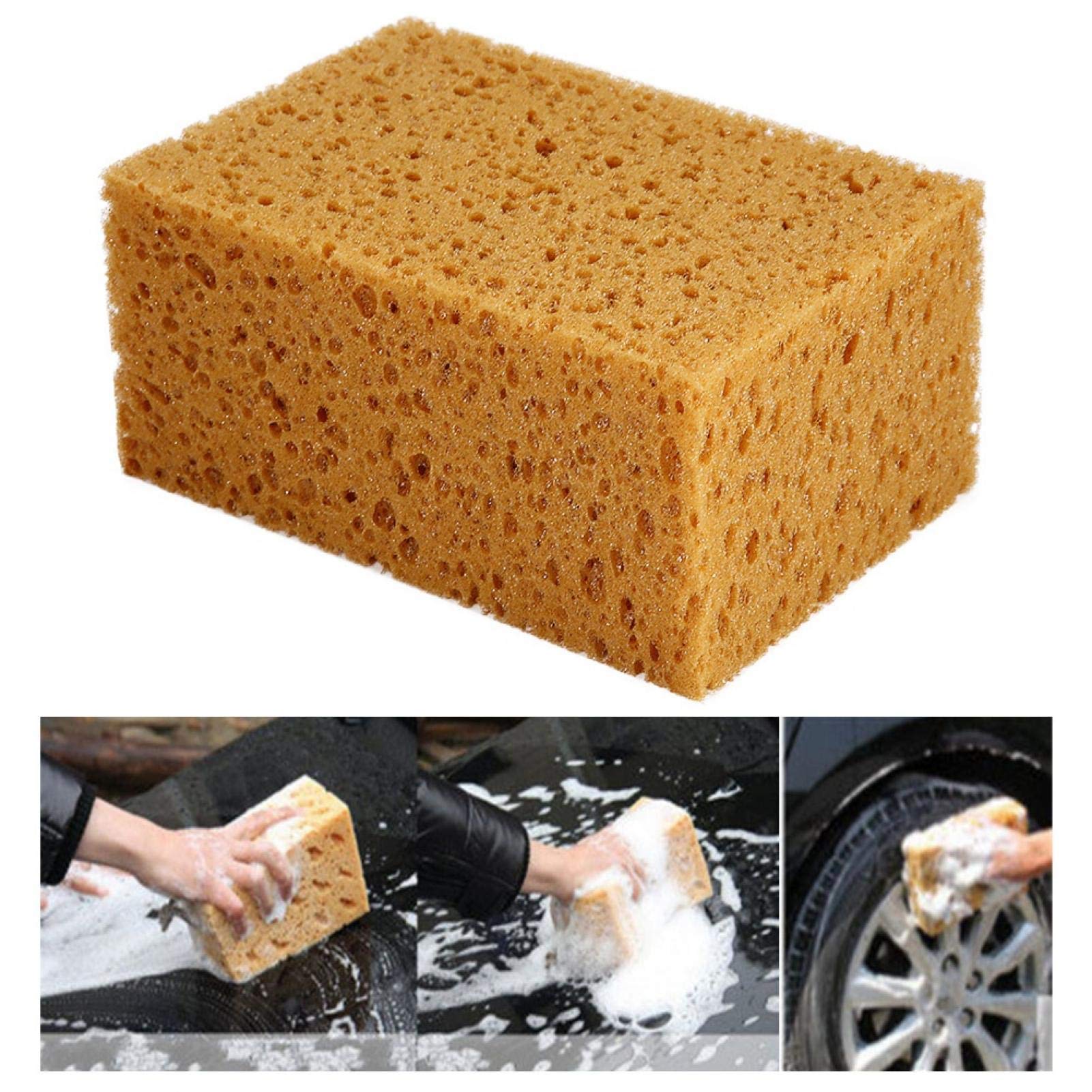 Premium Car Wash Sponge - Non-Slip Square Handheld Sponge for Auto, Motorcycle & Vehicle Cleaning | Comfortable Car Detailing Supplies (1pc) - Perfect for Hand Washing, Wax Application & Spot Cleaning