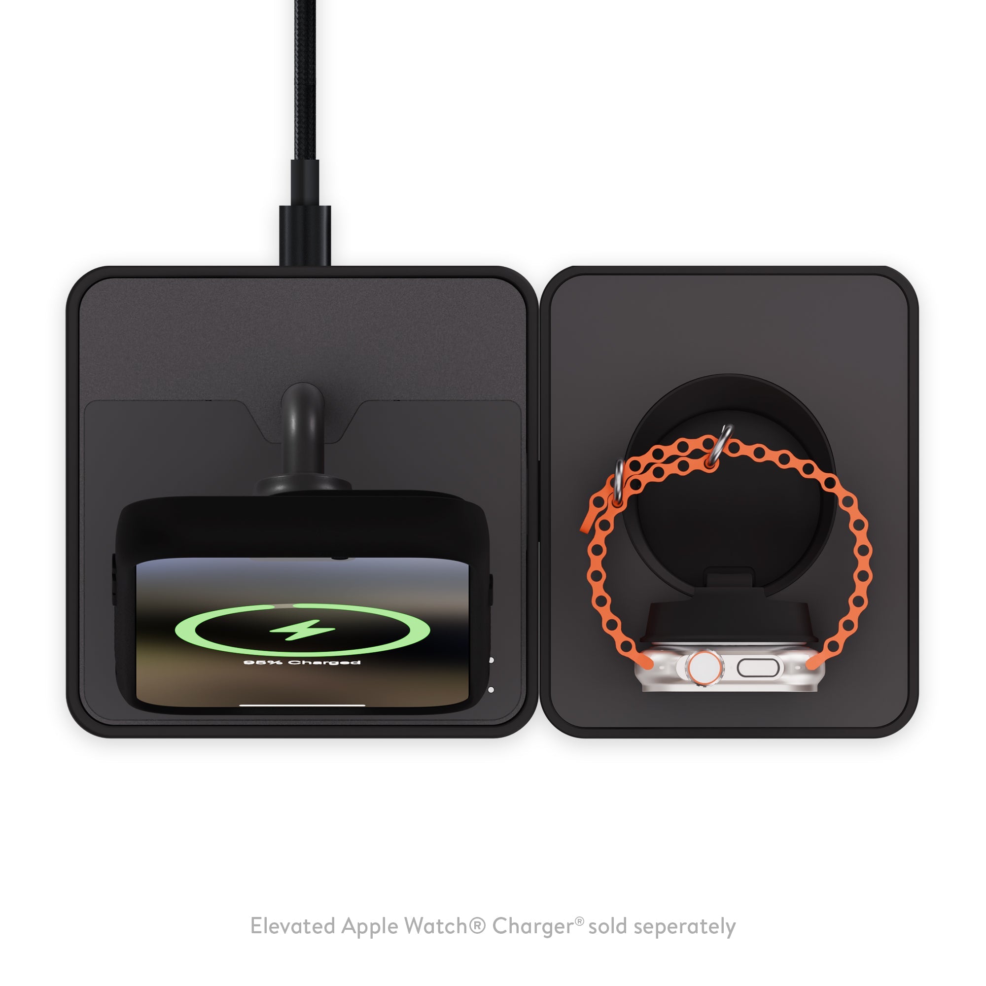 Qi2 Wireless Charging Stand - Fast Charging Dock for iPhone, Samsung, AirPods - Matte Black - Perfect for Home, Office & Nightstand Use
