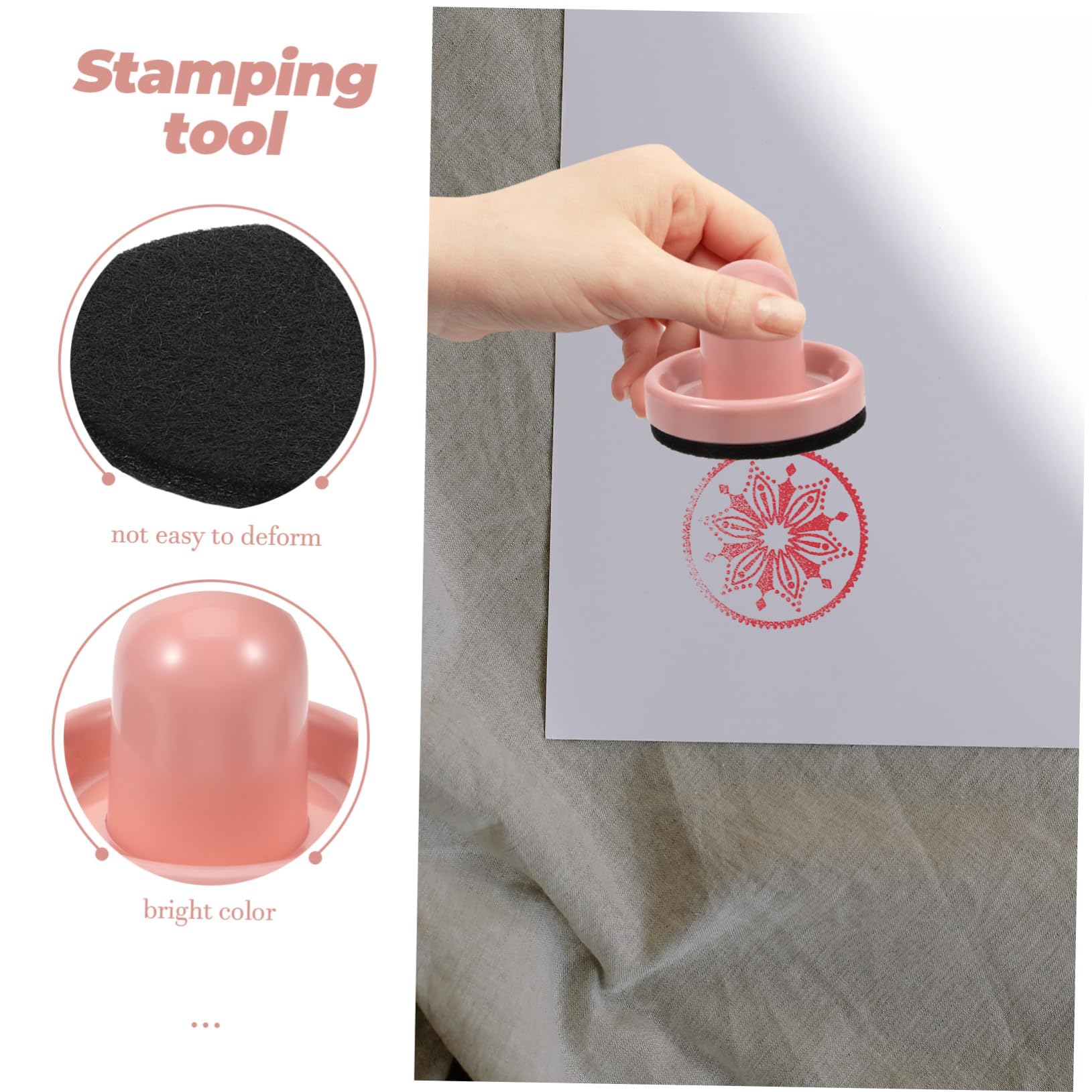 KALLORY DIY Stamping Tool Kit for Scrapbooking, Card Making & Crafts - Pink ABS Manual Stamp Press Block with Pressure Control - Perfect for Handmade Greeting Cards, Invitations & Paper Crafts