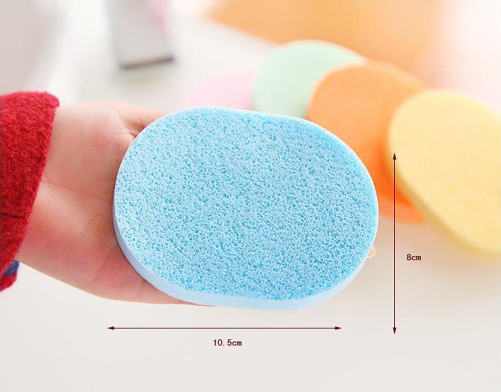 WAQIONG 5PCS Makeup Remover Sponges - Reusable Cleansing Puffs for Wet & Dry Use, Gentle Face Washing & Makeup Removal, Soft Exfoliating Beauty Sponge for Daily Skincare Routine (Perfect for Travel & On-the-Go Cleansing)