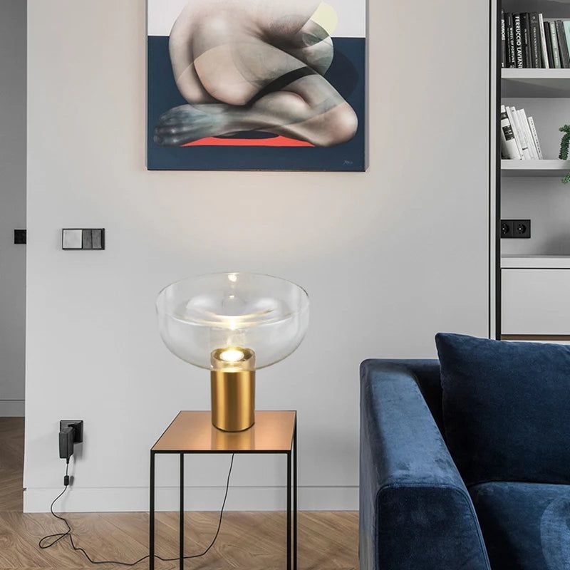 Clear Glass Swirl Lamp - Decorative Mood Lighting for Home, Office & Meditation | Elegant Ambient Light for Relaxation & Interior Design