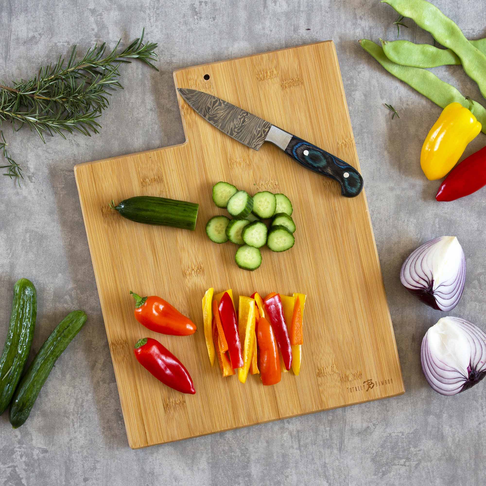 Premium Utah-Themed Wooden Cutting Board with Fish Kiss™ Artwork - Durable Kitchen Essential for Chopping, Serving & Home Decor