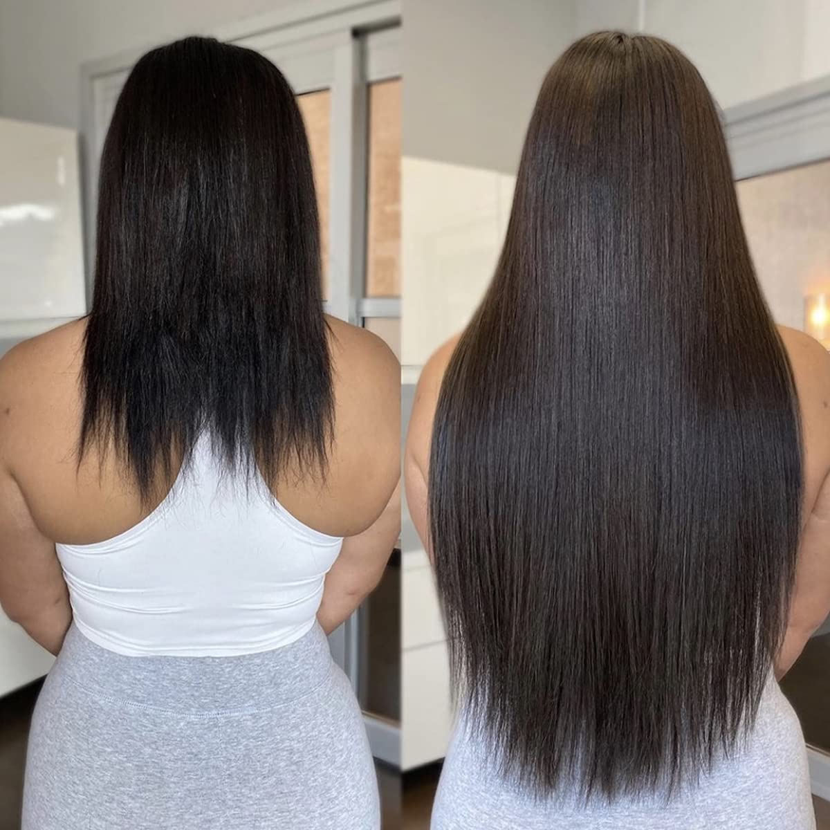 120g 8pcs Clip in Human Hair Extensions Straight Remy Hair #1B Natural Black 22inch - Real Human Hair Clip Ins for Length & Volume - Perfect for Daily Styling, Parties & Special Occasions