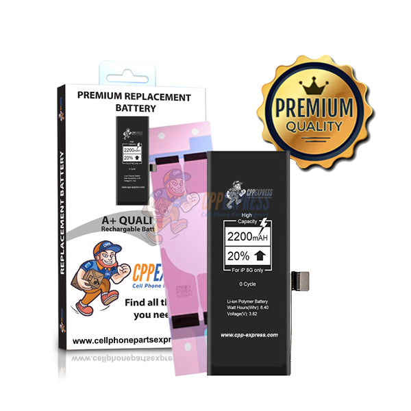 Premium High Capacity 2000mAh Internal Battery Replacement for iPhone 8 - Long Lasting Power, Easy Installation - Perfect for Travel, Work & Everyday Use (CPPE PRO)