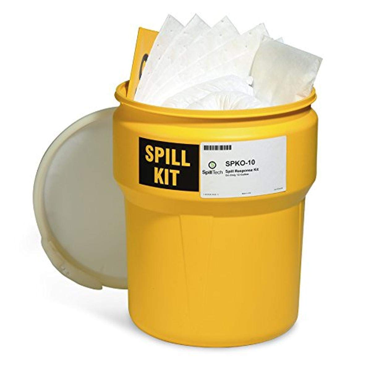SpillTech SPKO-10 Oil-Only 10-Gallon Absorbent Spill Kit for Industrial & Garage Use - Fast Oil Cleanup for Workshops, Factories & Auto Shops