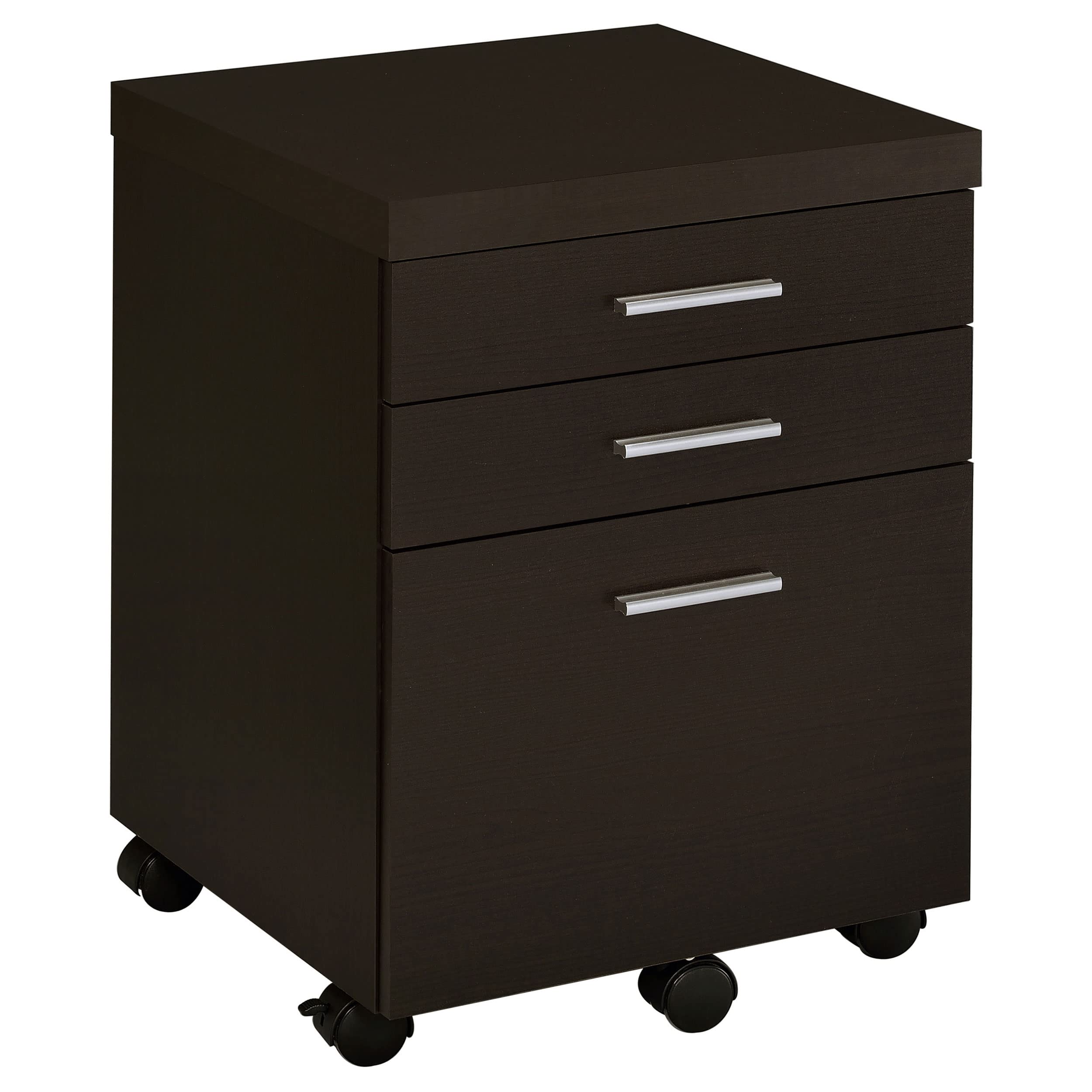 Skylar 3-Drawer Mobile File Cabinet by Coaster Furniture - Cappuccino Finish, 800894 - Perfect for Home Office, Dorm Room & Small Space Organization