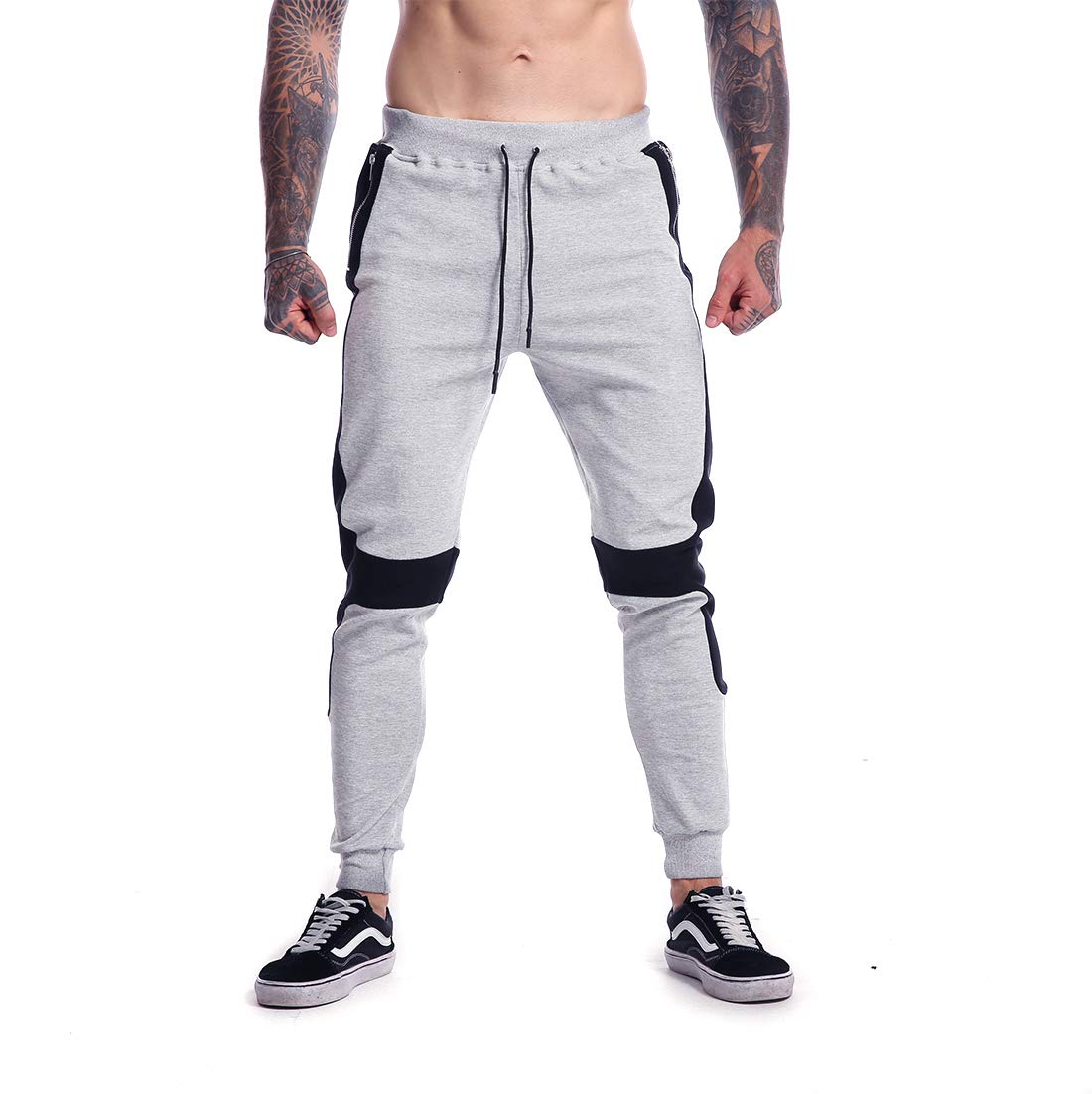 SHENGLADI Men's Slim Fit Joggers Sweatpants - Elastic Waistband & Zipper Pockets for Workout, Training, Gym & Sports | Comfortable Casual Athletic Pants for Running, Yoga & Everyday Wear
