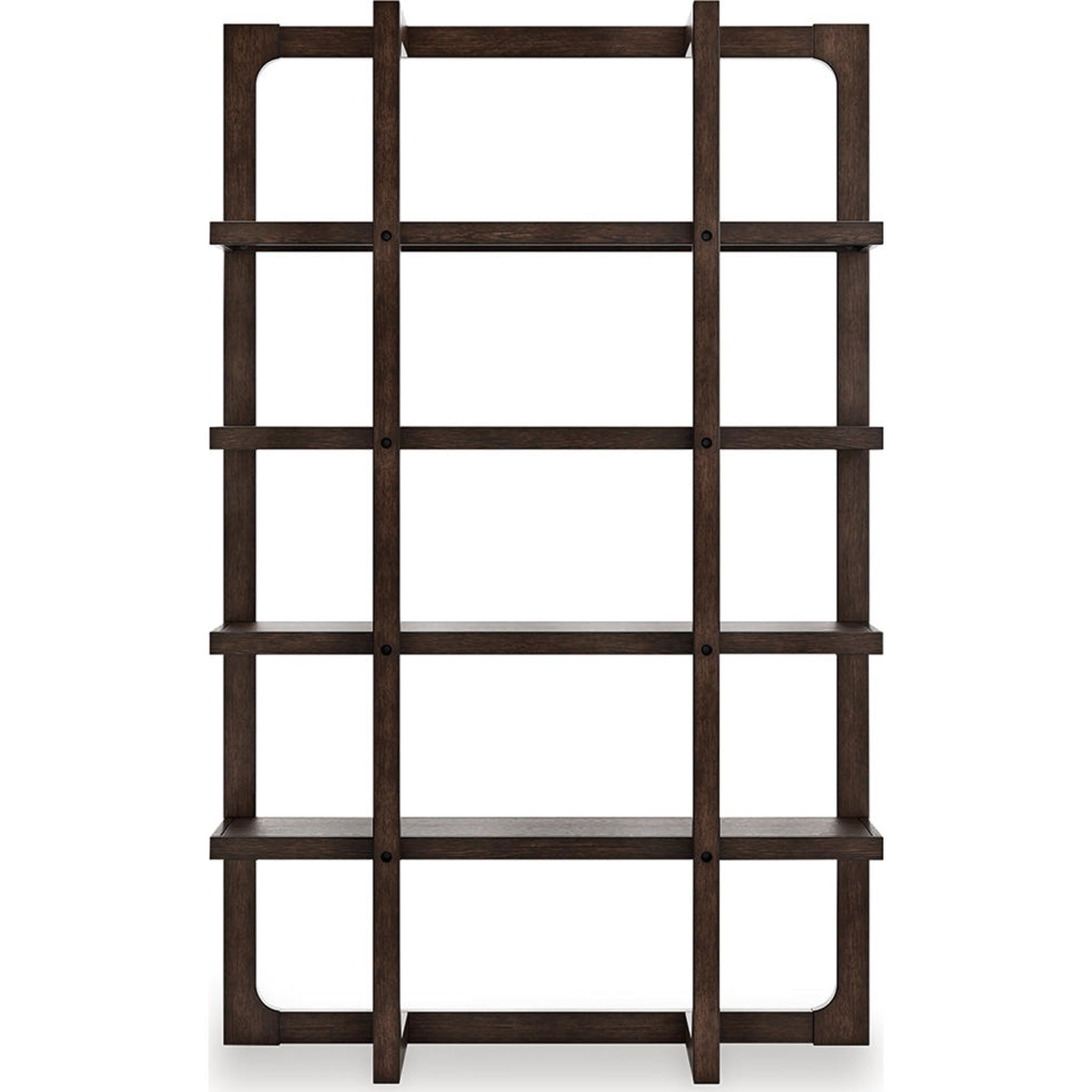 Breckington Dark Brown Bookcase - Modern Wooden Bookshelf for Living Room, Bedroom & Office Storage