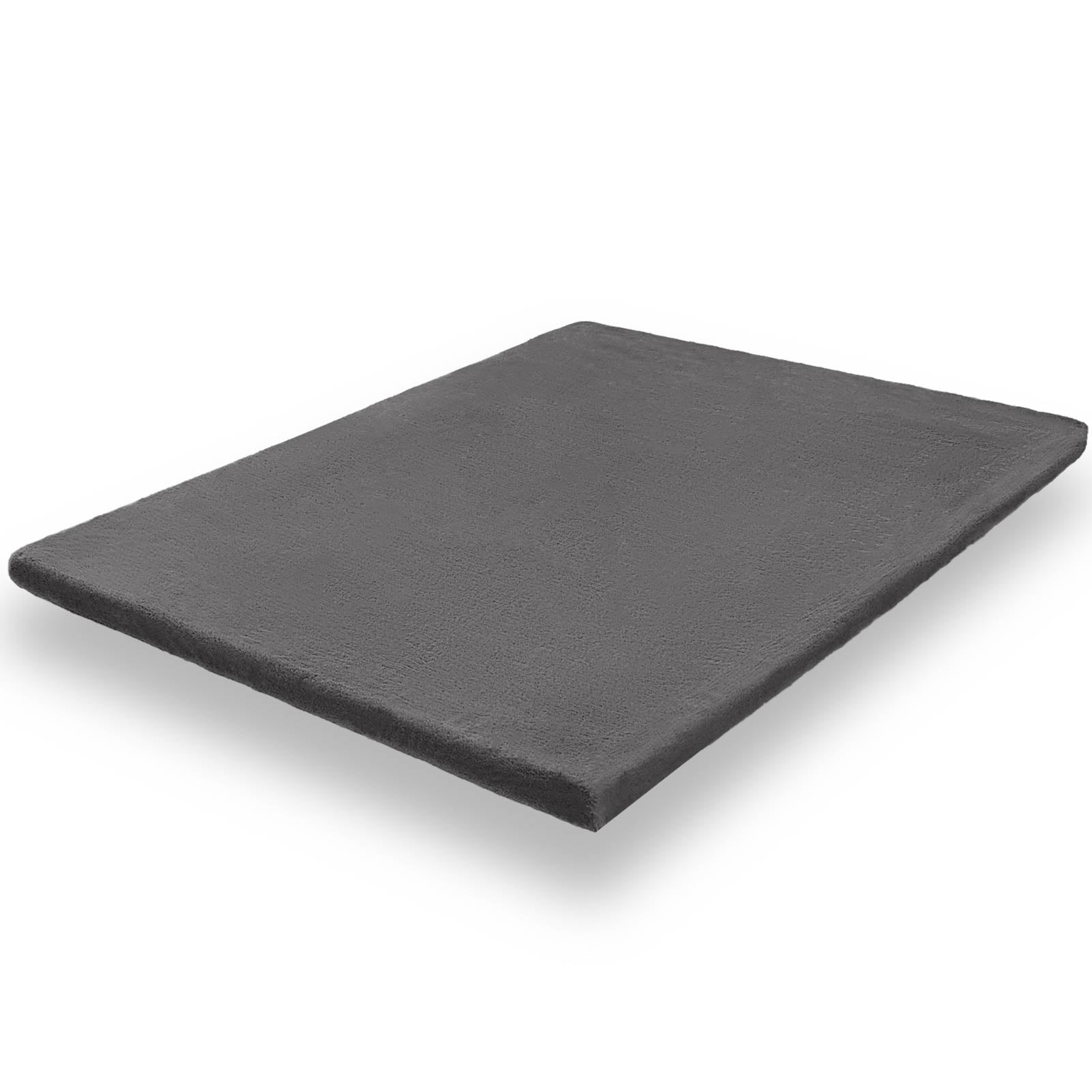 MAXYOYO Faux Fur Removable Futon Mattress - Soft Fluffy Couch Bed for Lounging, Napping & Sleeping - Dark Grey | Perfect for Living Room, Dorm, Guest Room & Home Decor