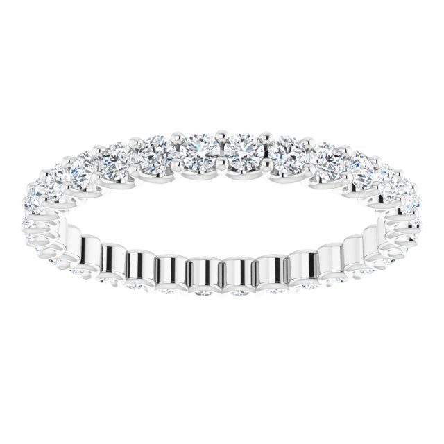 0.90 Carat Shared Prong Round Diamond U-Shape Eternity Band Ring for Women - Perfect for Weddings, Anniversaries & Special Occasions