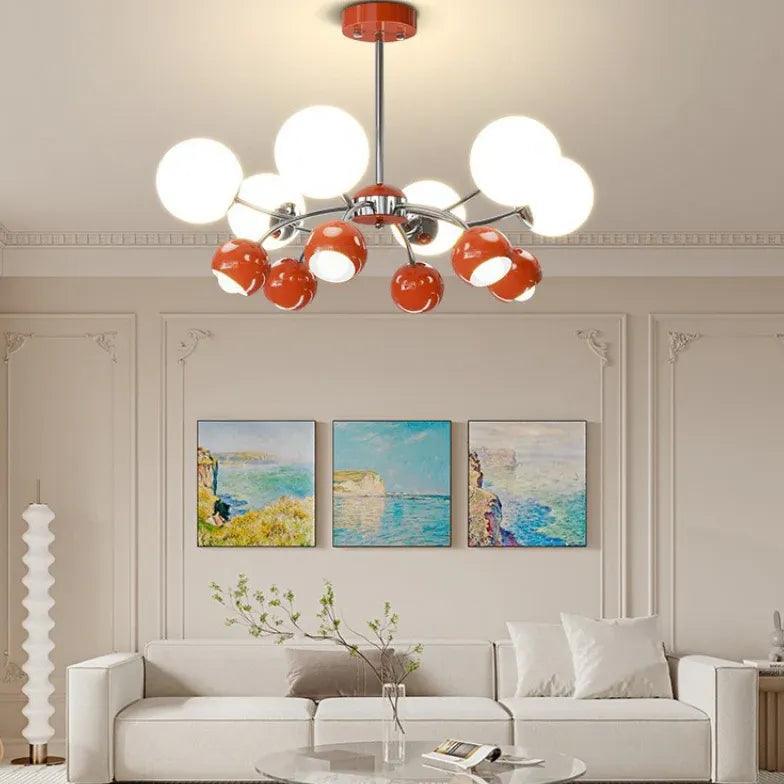 Two Tone Multi Ball Radial Chandelier - Modern Crystal Ceiling Light Fixture for Dining Room, Living Room & Bedroom Decor